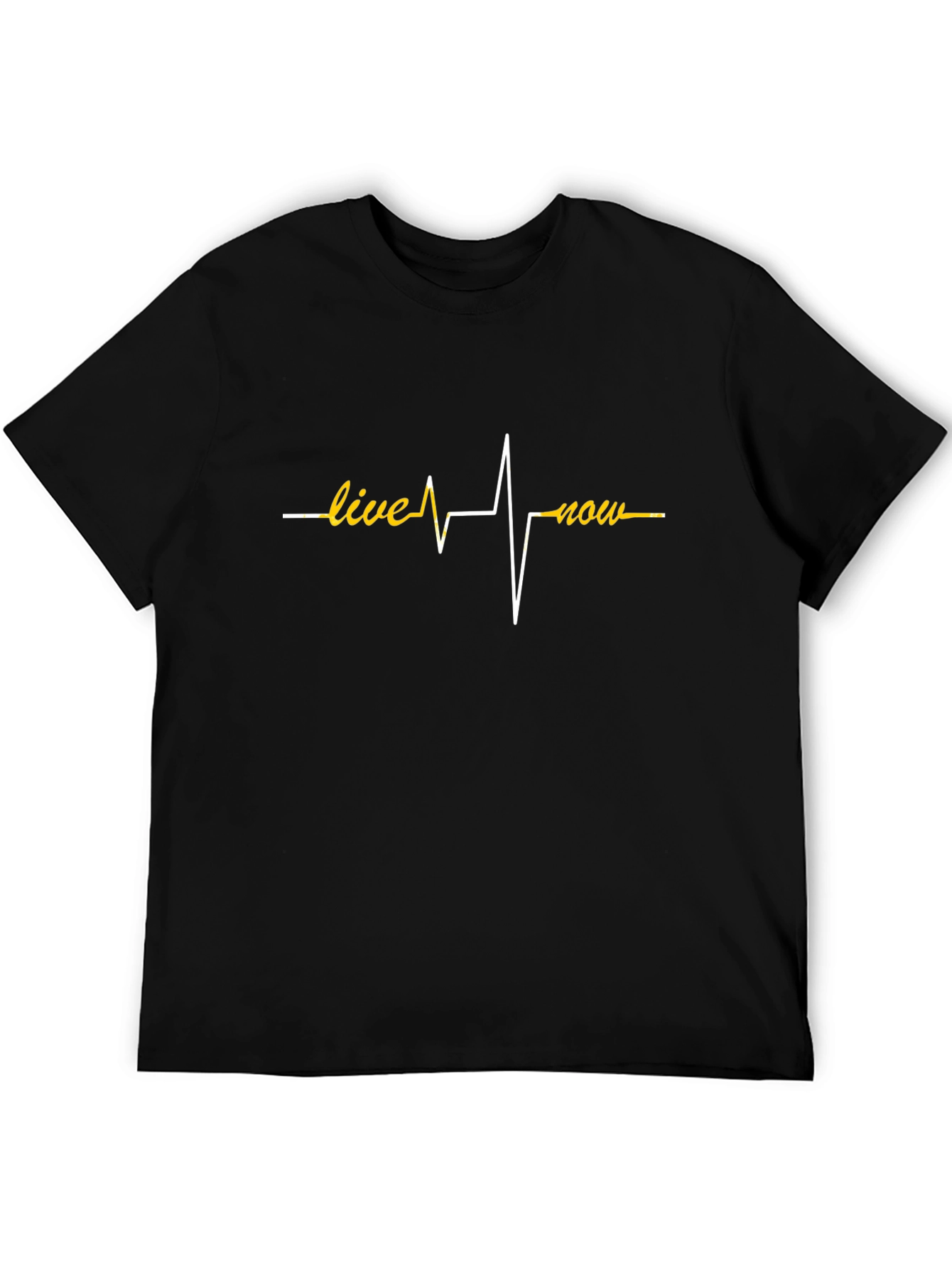 Live Now Heartbeat Graphic Tee - Black Cotton T-Shirt