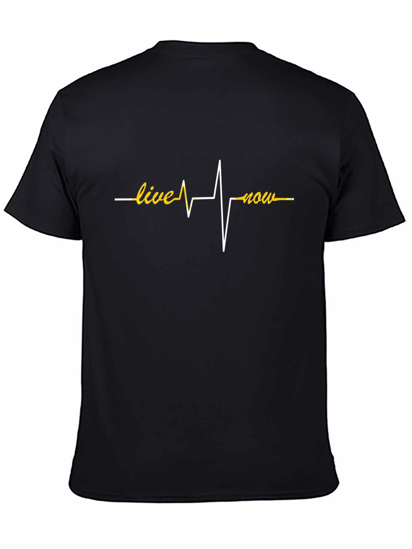 Live Now Heartbeat Graphic Tee - Black Cotton T-Shirt