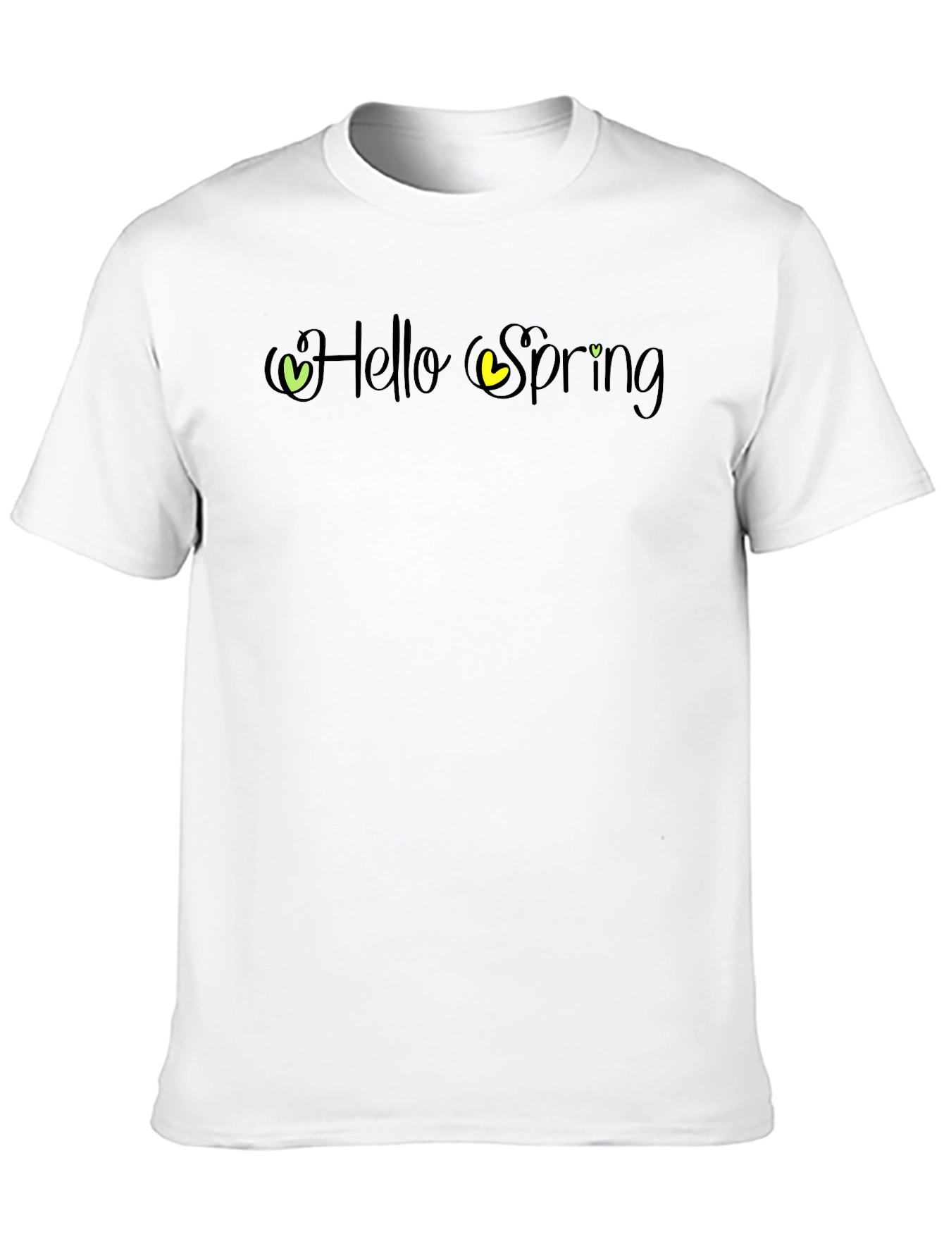 Hello Spring Graphic Tee - Black Cotton T-Shirt