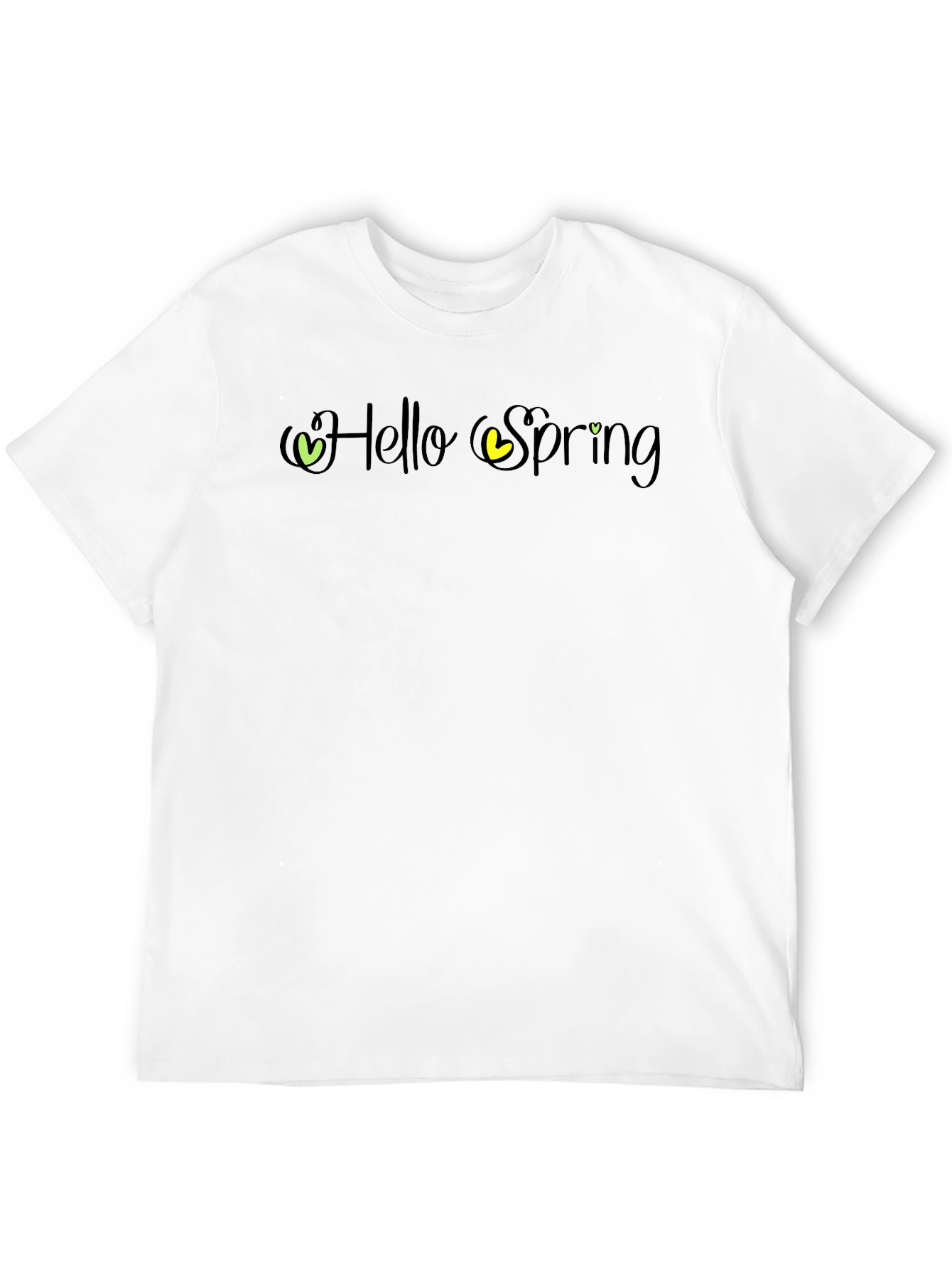 Hello Spring Graphic Tee - Black Cotton T-Shirt