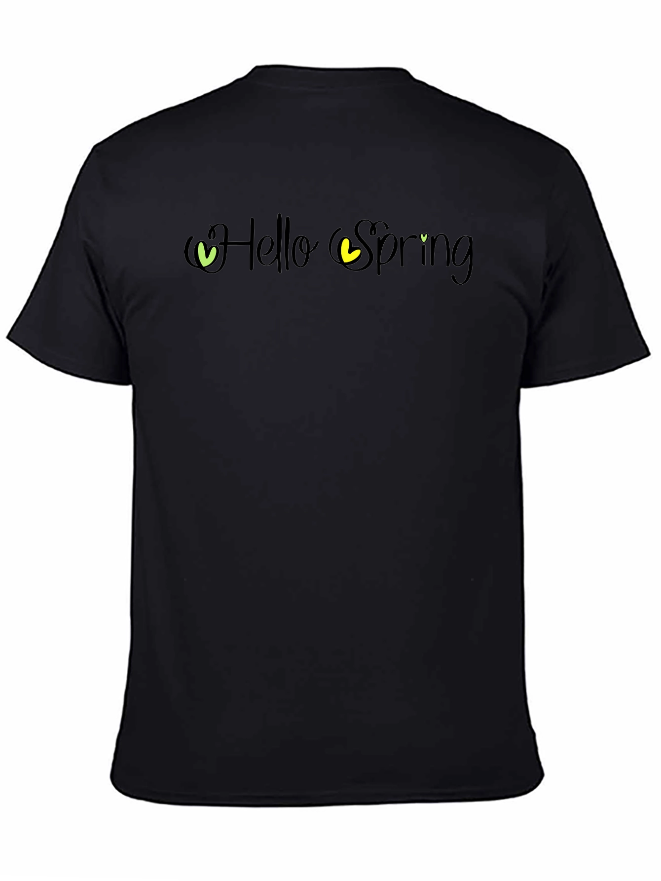 Hello Spring Graphic Tee - Black Cotton T-Shirt