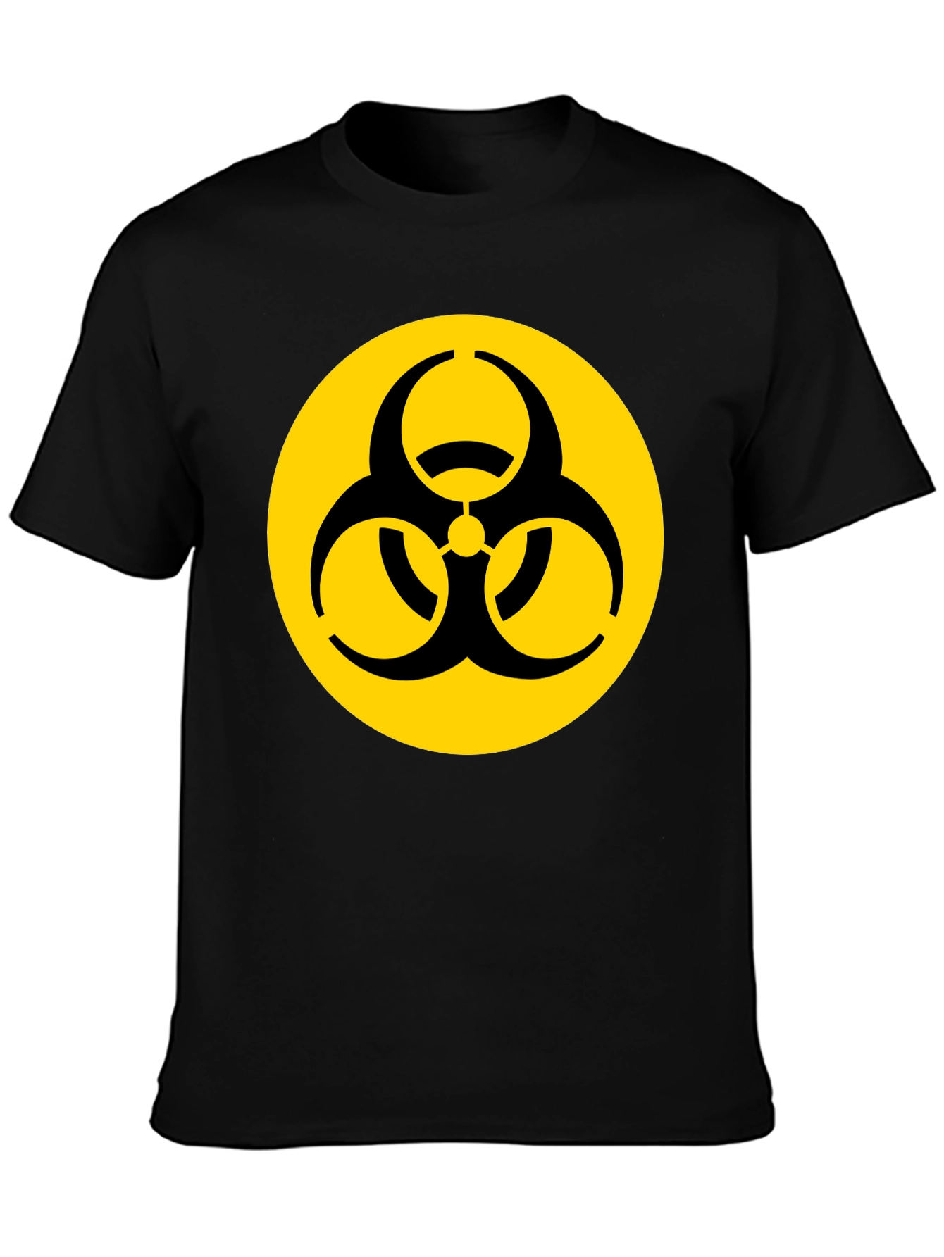 Biohazard Symbol Graphic T-Shirt - Black Cotton Blend