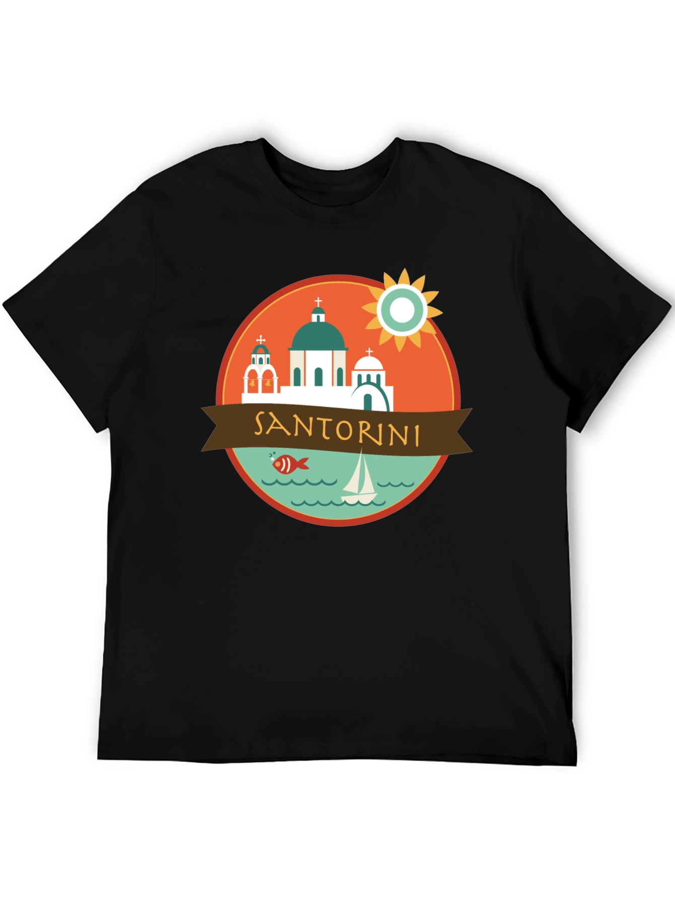 Santorini Graphic Tee - Travel Souvenir T-Shirt