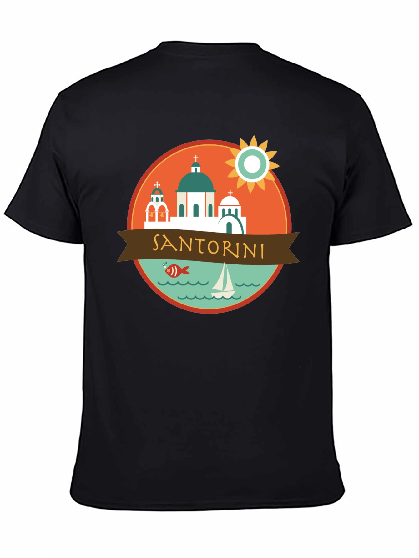Santorini Graphic Tee - Travel Souvenir T-Shirt