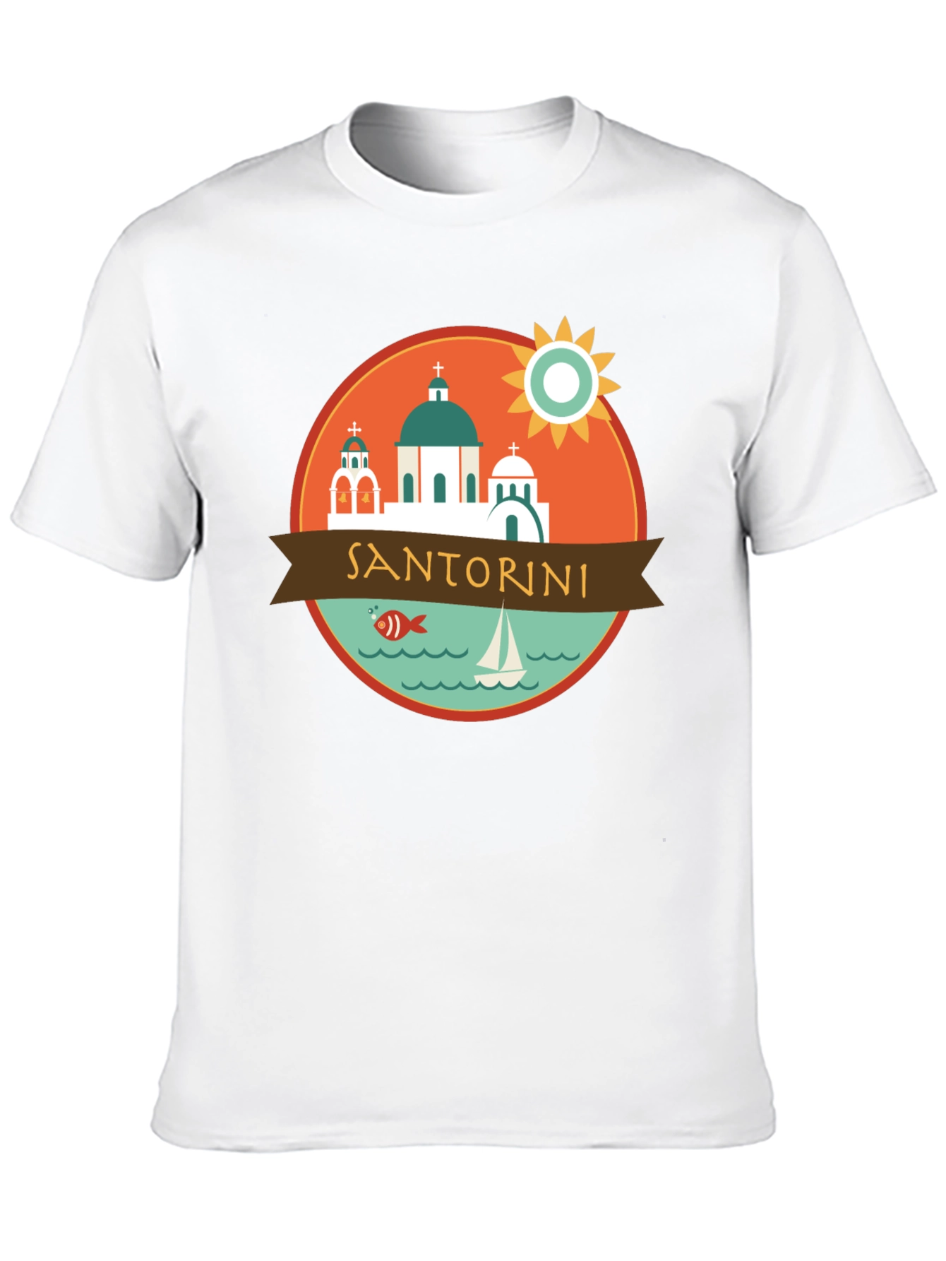 Santorini Graphic Tee - Travel Souvenir T-Shirt