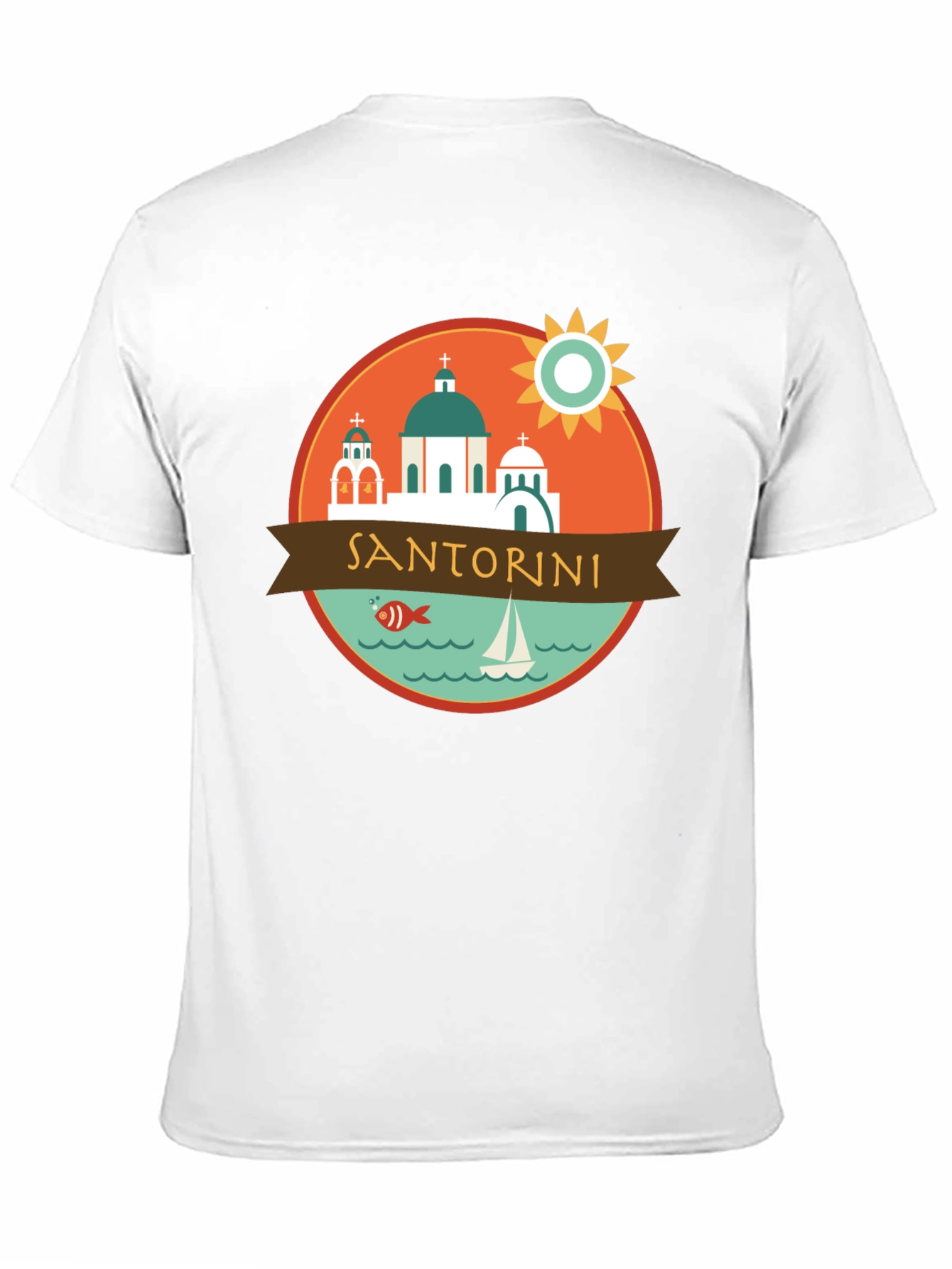 Santorini Graphic Tee - Travel Souvenir T-Shirt