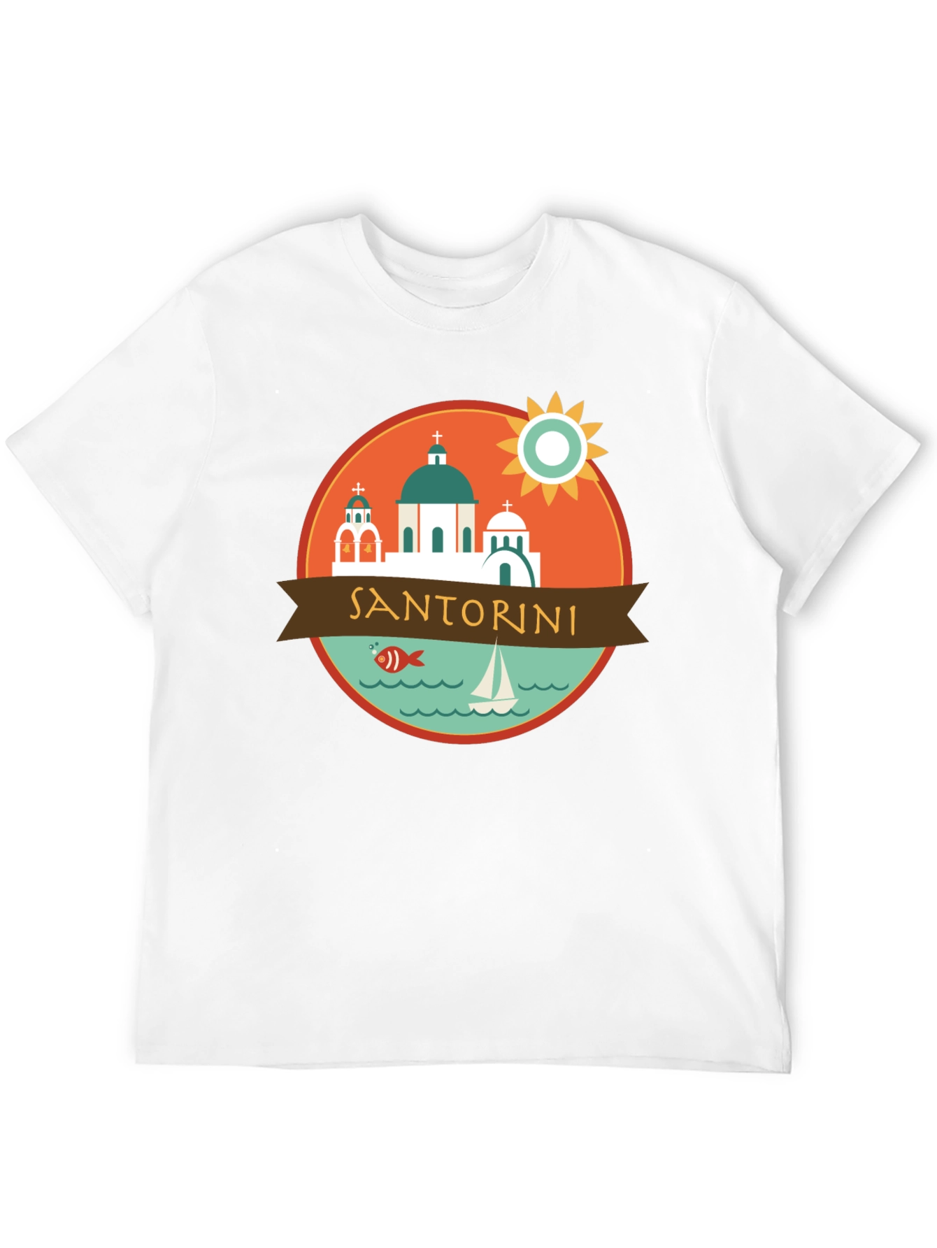 Santorini Graphic Tee - Travel Souvenir T-Shirt