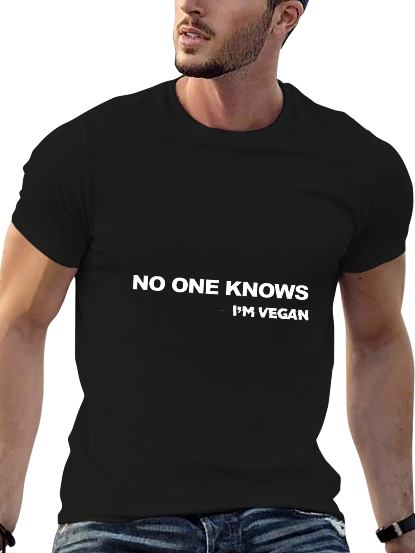 Funny Vegan T-Shirt - No One Knows Im Vegan