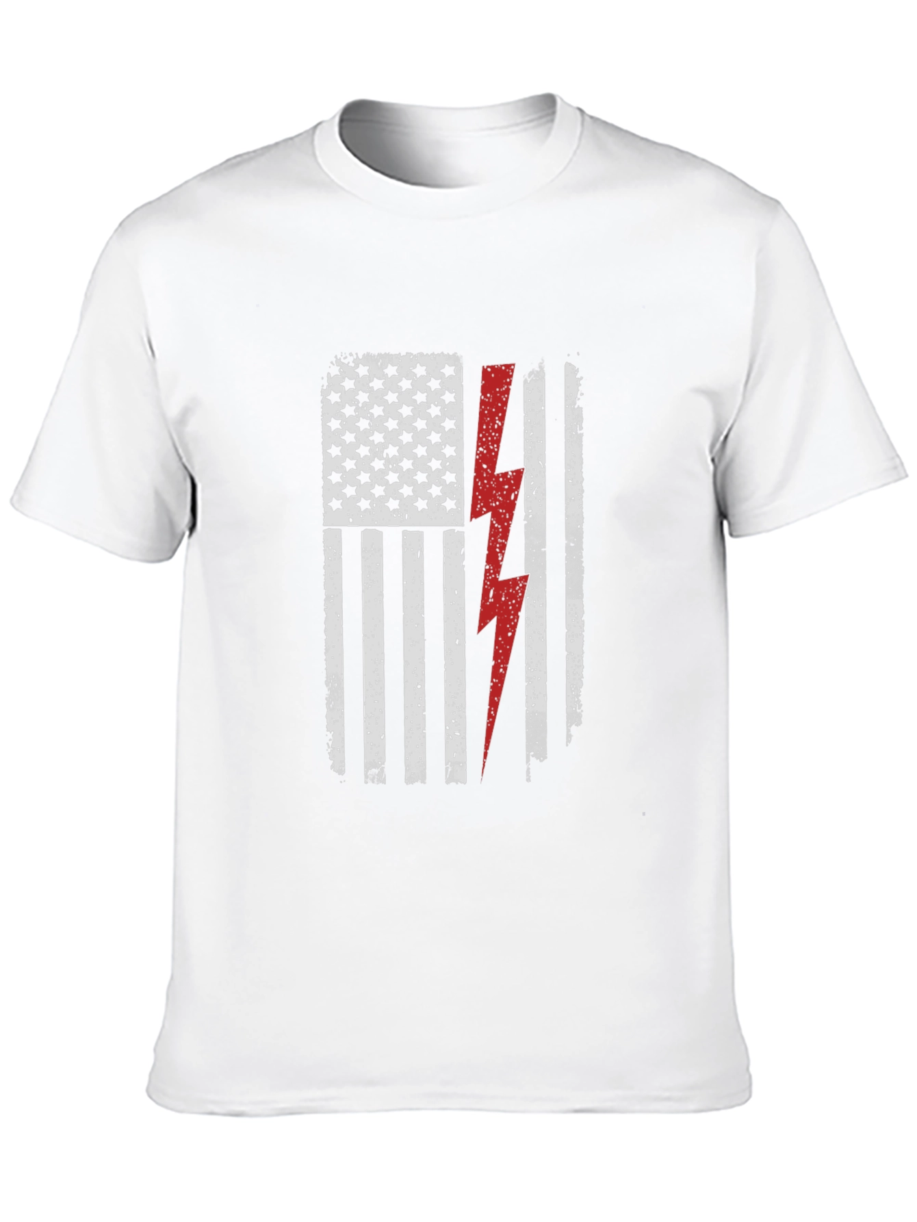 Patriotic Lightning Bolt American Flag Graphic Tee