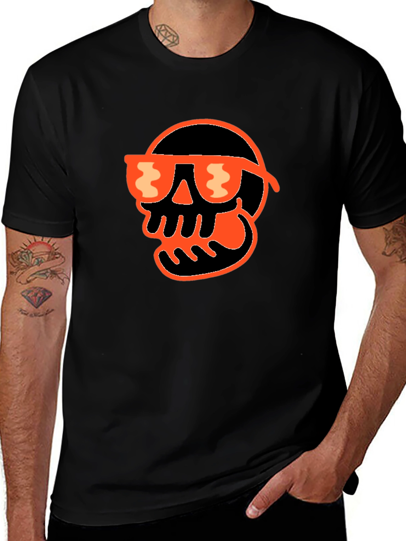 Skull with Sunglasses Graphic T-Shirt