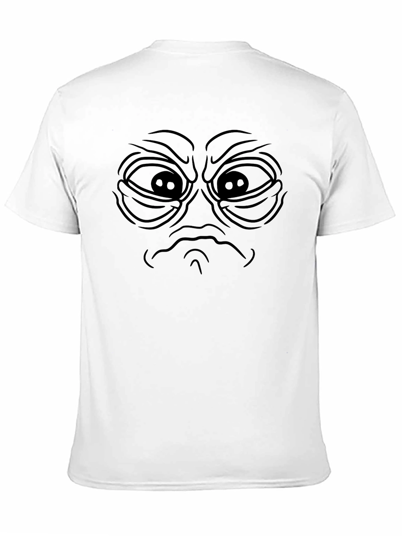 Mens Black Graphic T-Shirt - Angry Face Design