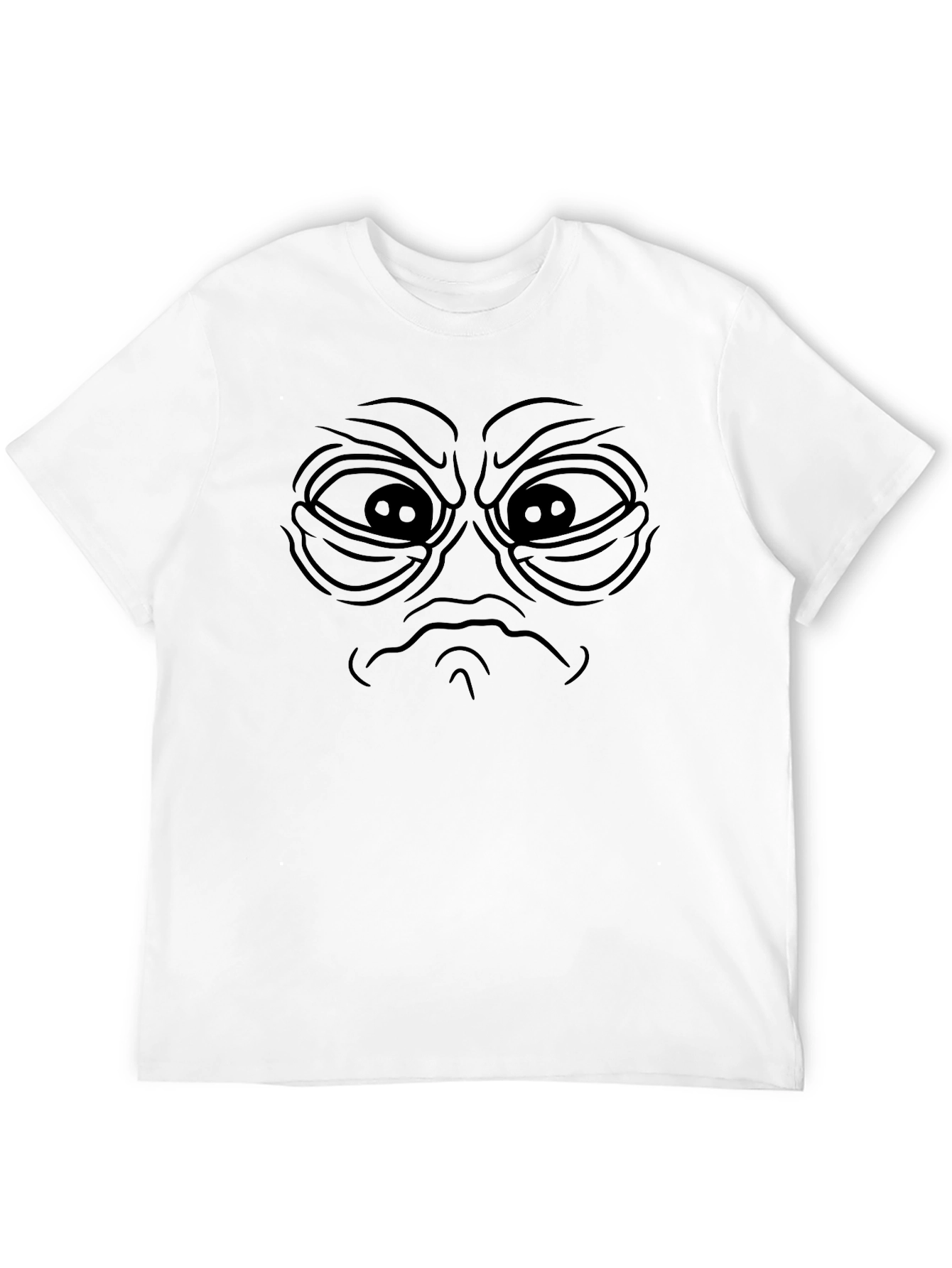 Mens Black Graphic T-Shirt - Angry Face Design
