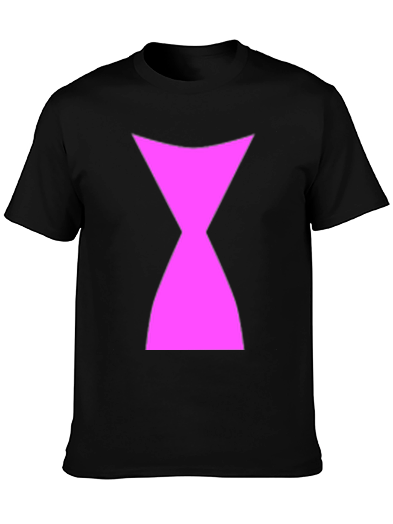 Black T-Shirt with Pink Hourglass Symbol