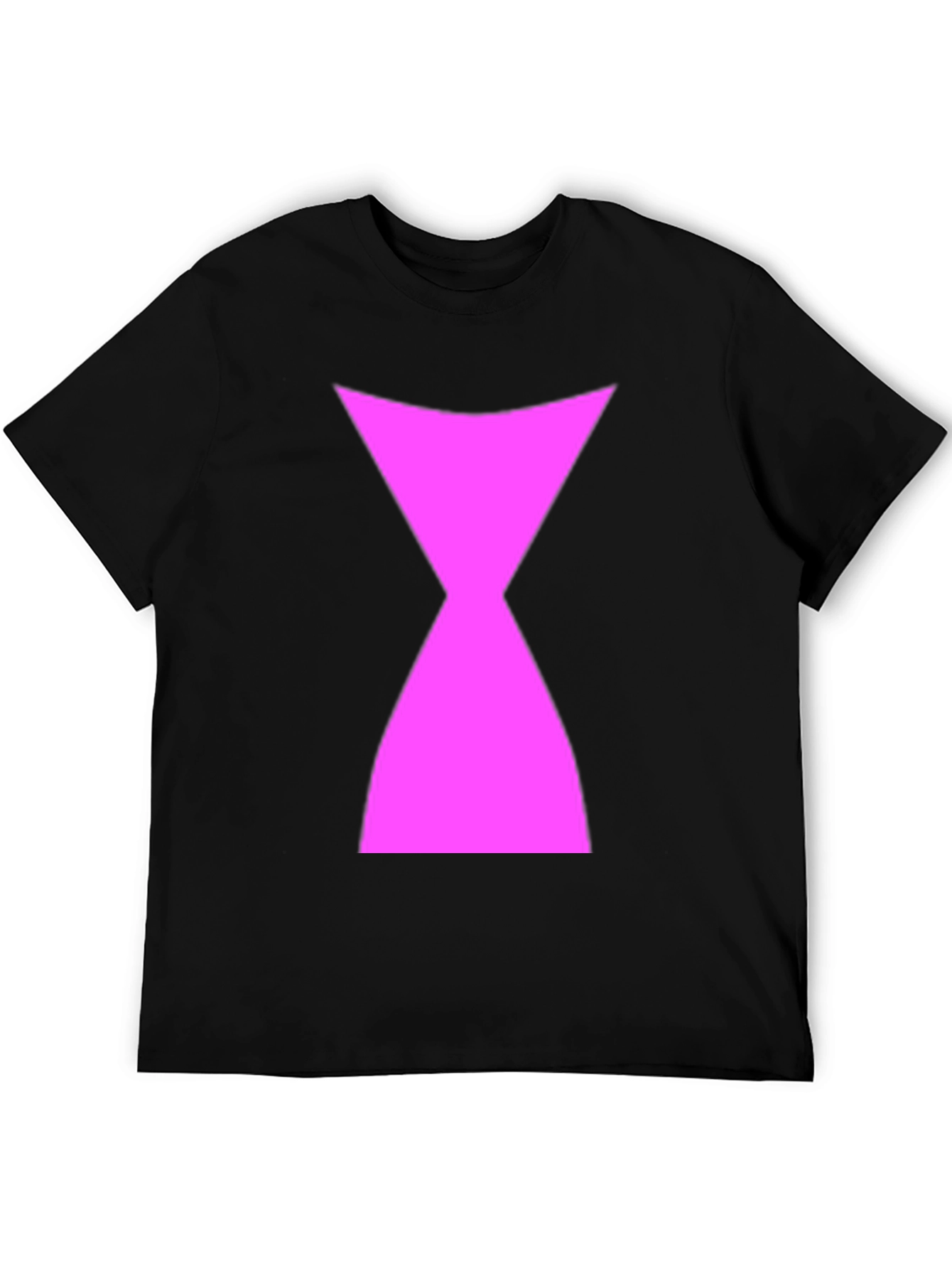 Black T-Shirt with Pink Hourglass Symbol