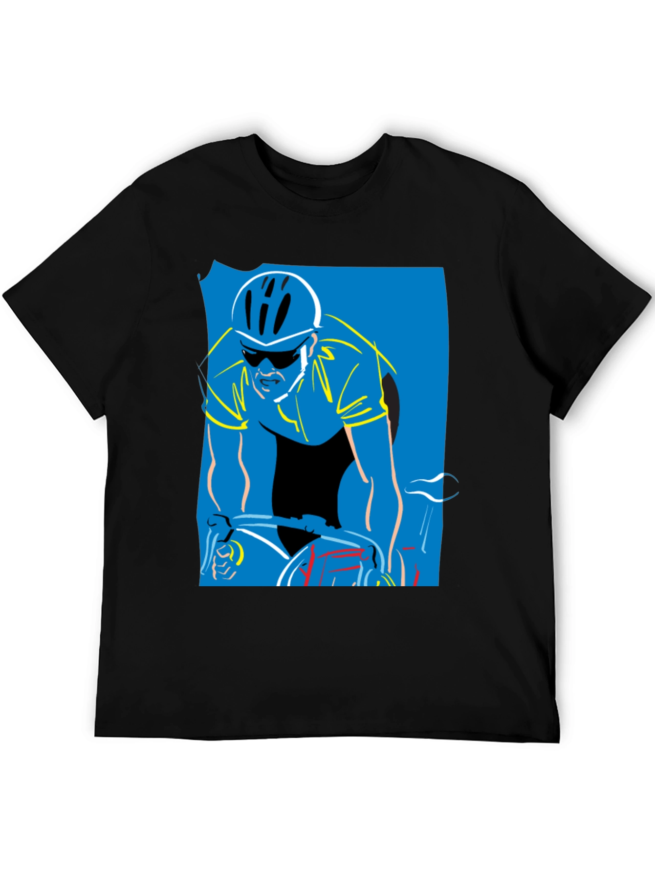 Cyclist Graphic Print T-Shirt - Black