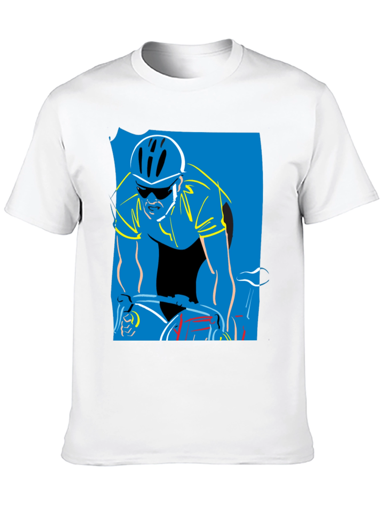 Cyclist Graphic Print T-Shirt - Black