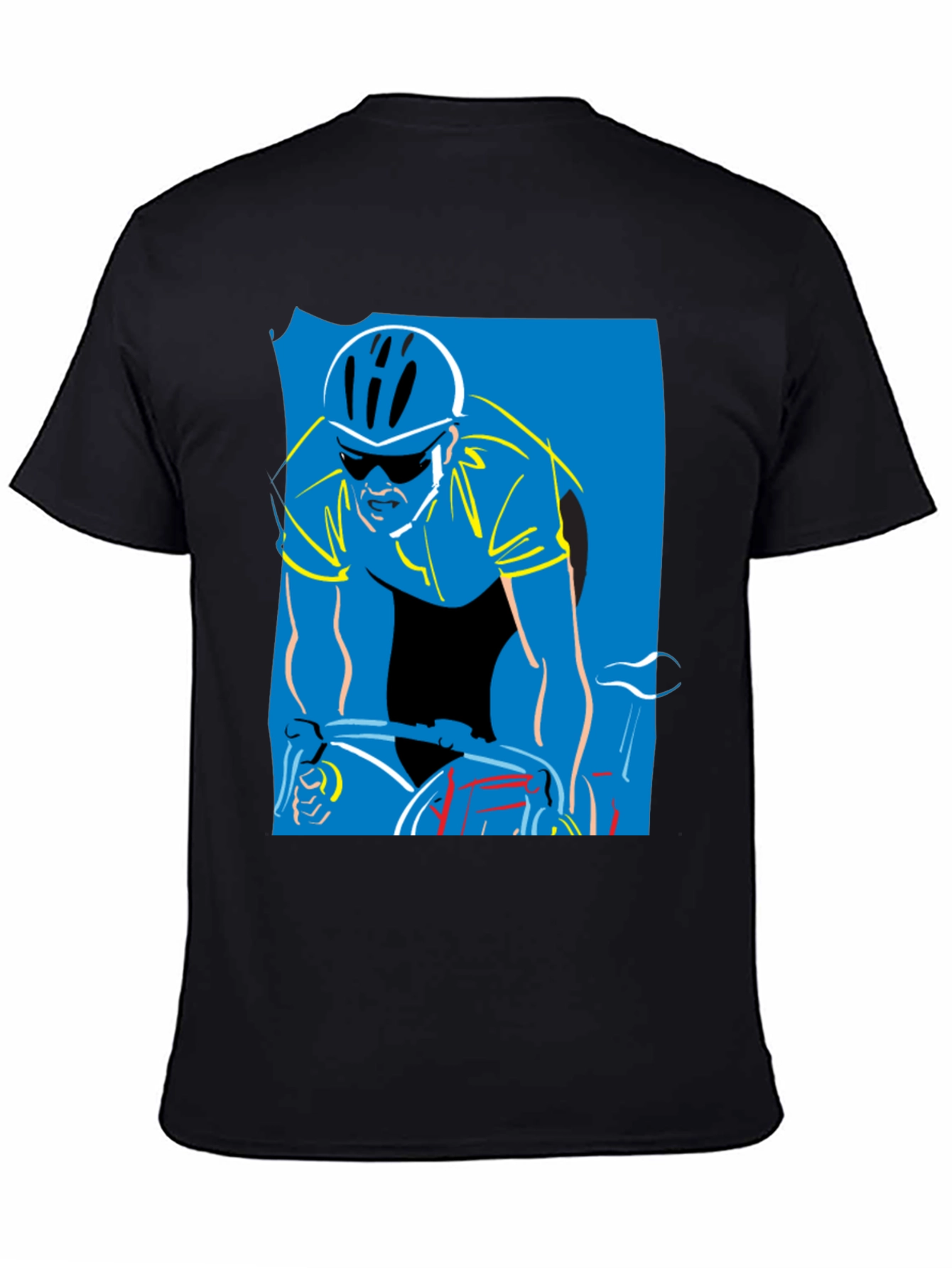 Cyclist Graphic Print T-Shirt - Black