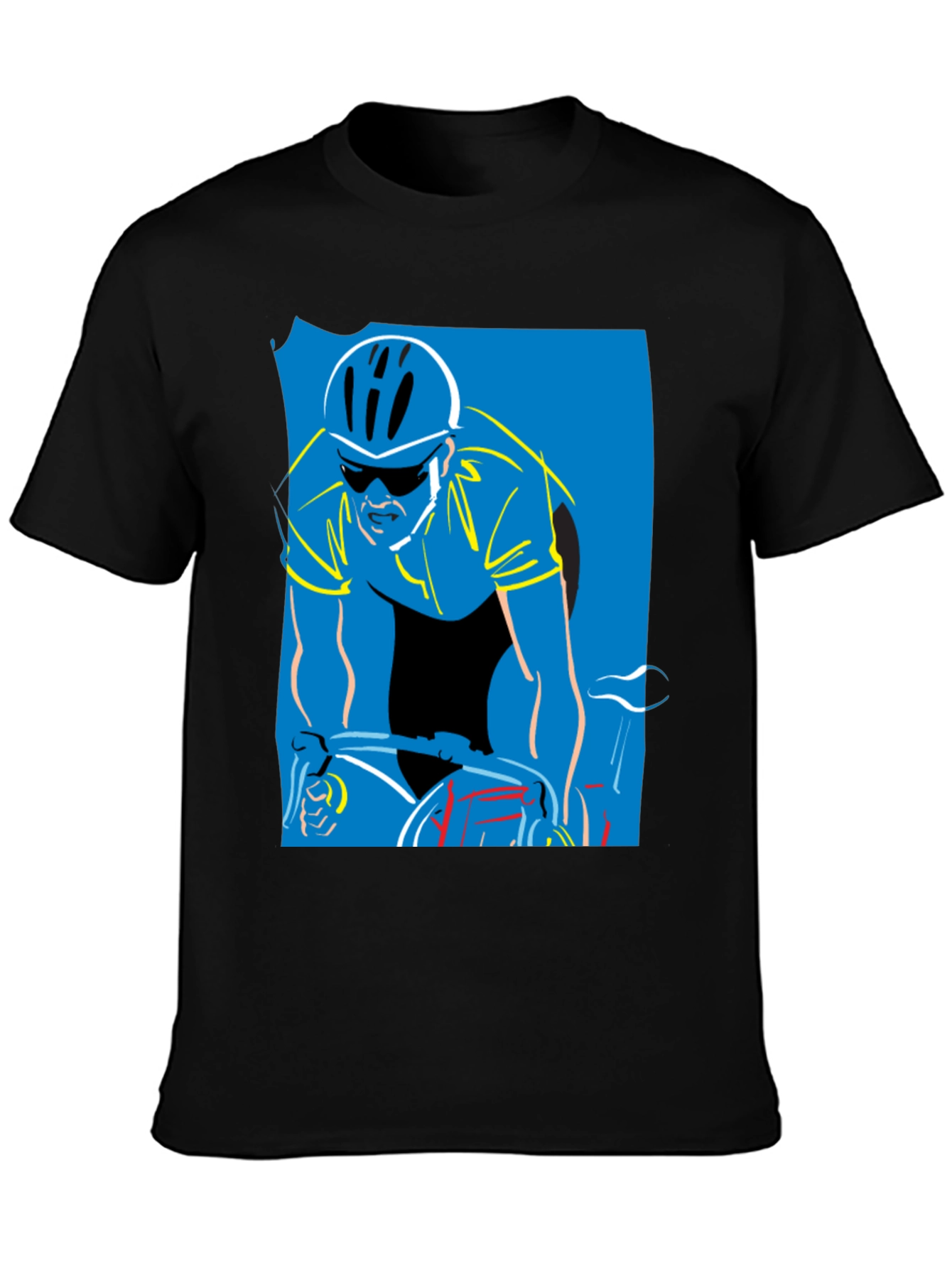 Cyclist Graphic Print T-Shirt - Black