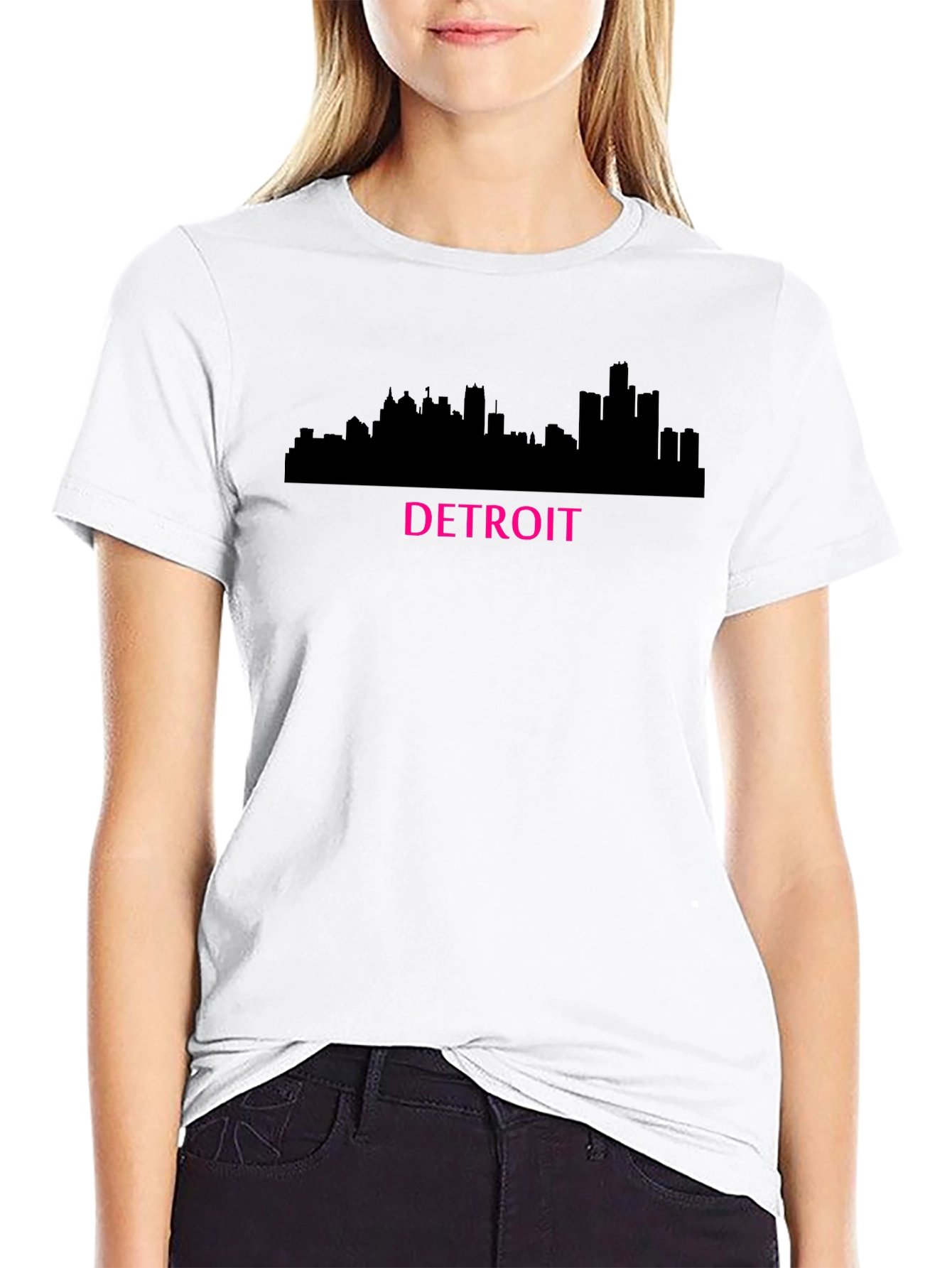 Detroit Skyline Graphic T-Shirt - Black