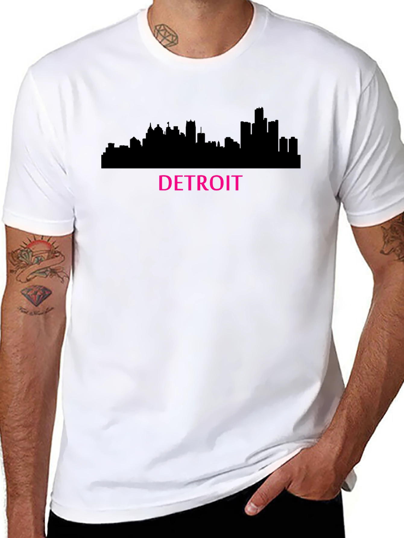 Detroit Skyline Graphic T-Shirt - Black