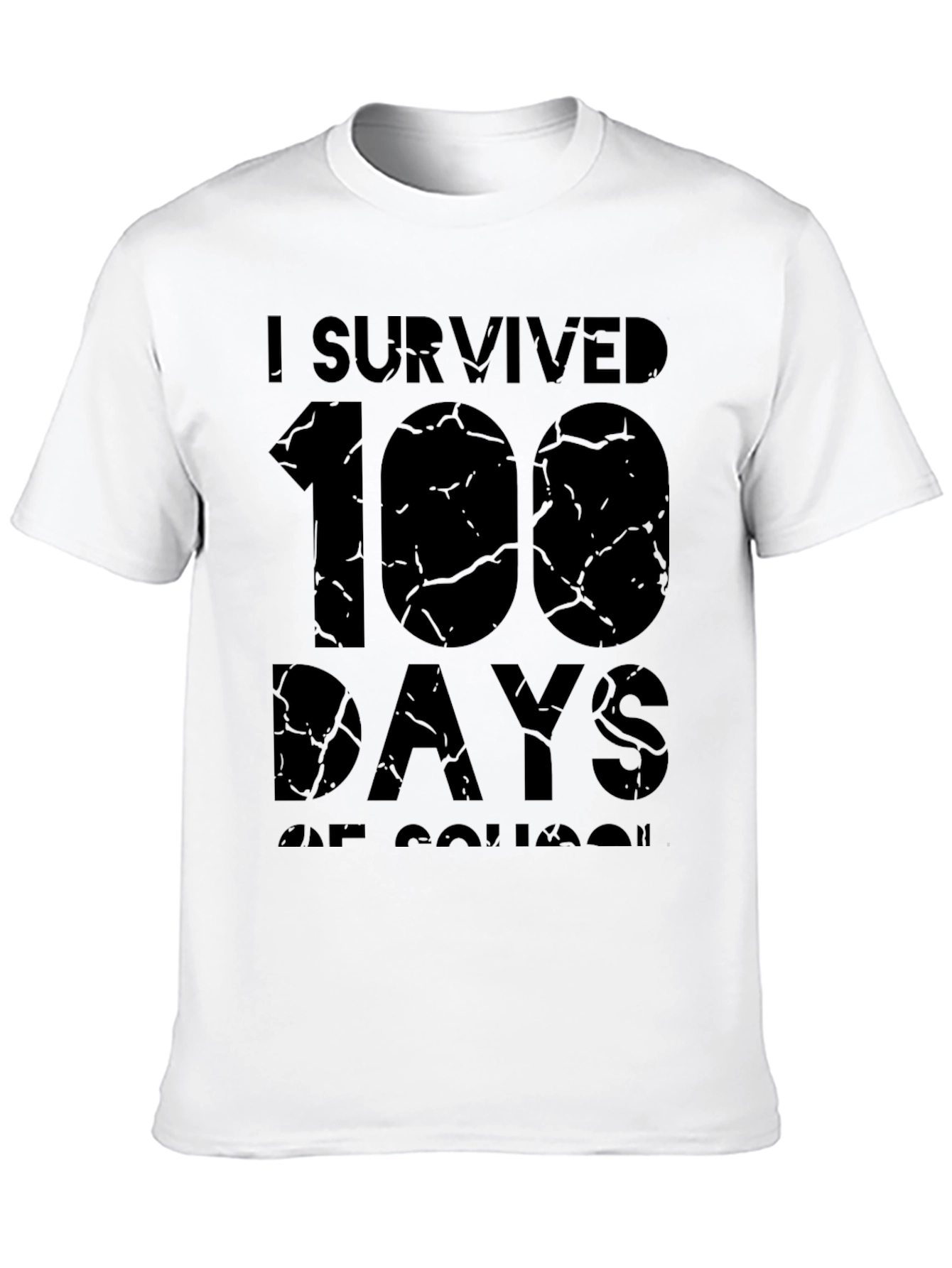 I Survived 100 Days of School Black T-Shirt