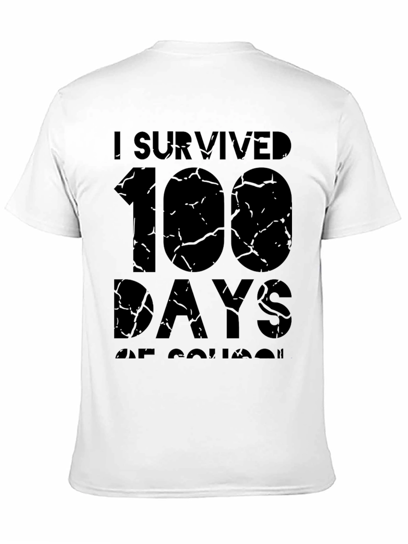 I Survived 100 Days of School Black T-Shirt