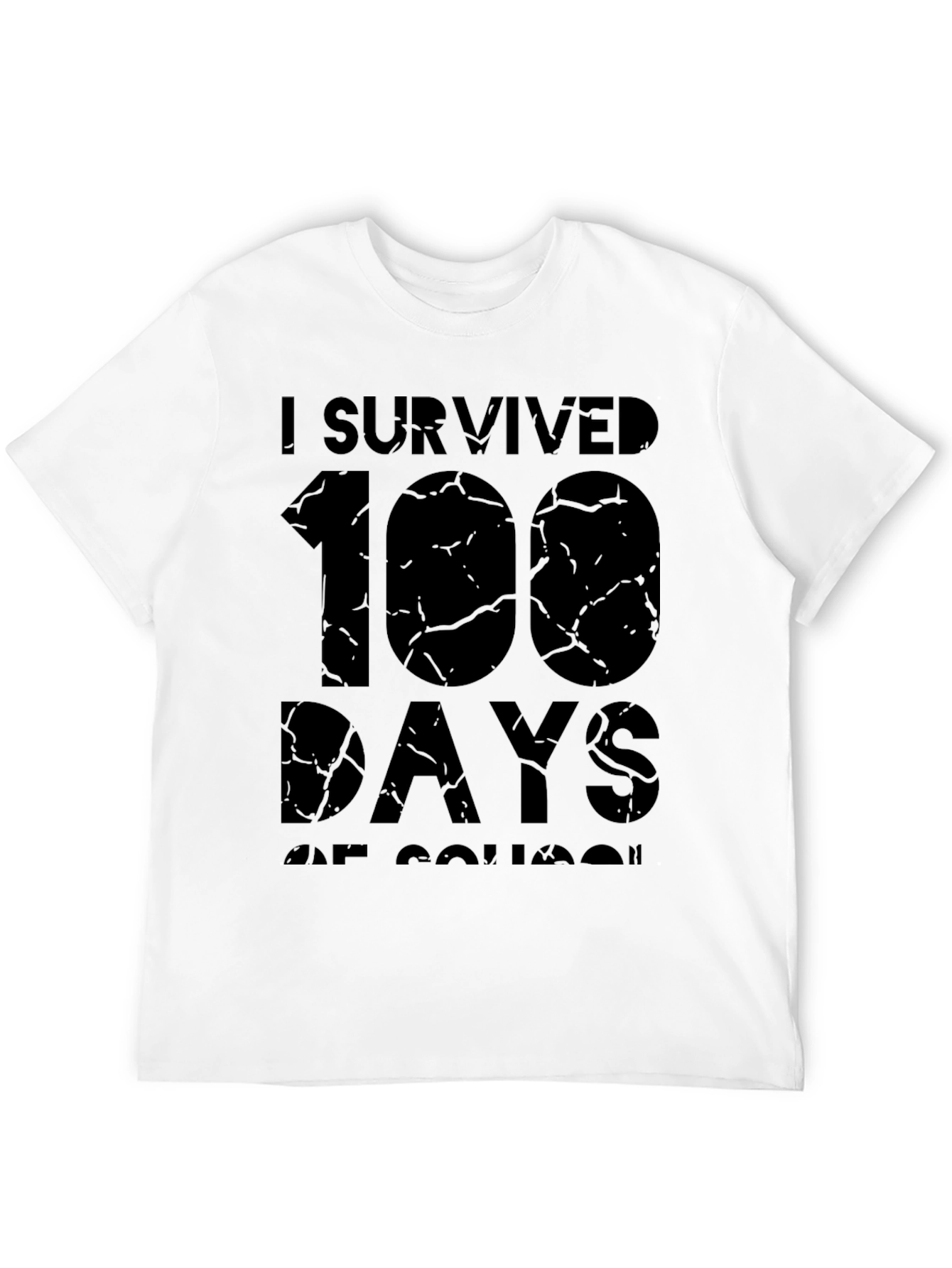I Survived 100 Days of School Black T-Shirt