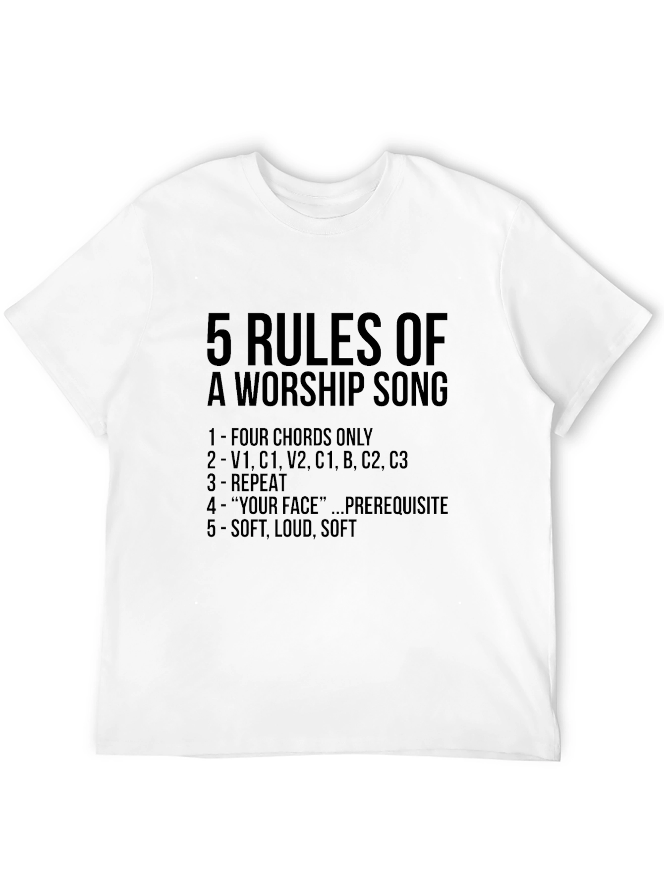 5 Rules Worship Song T-Shirt Musician Tee
