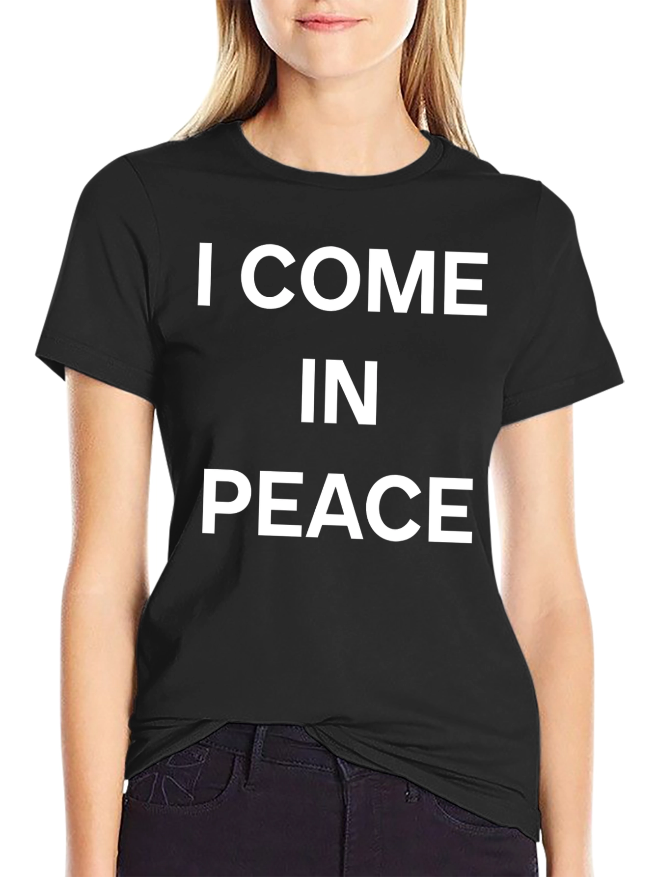 I Come In Peace Black Graphic T-Shirt