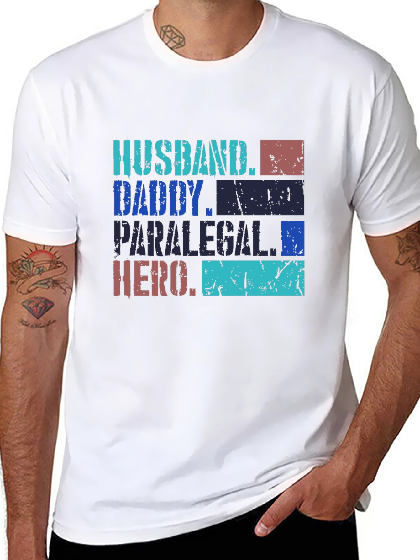 Husband Daddy Paralegal Hero Graphic Tee