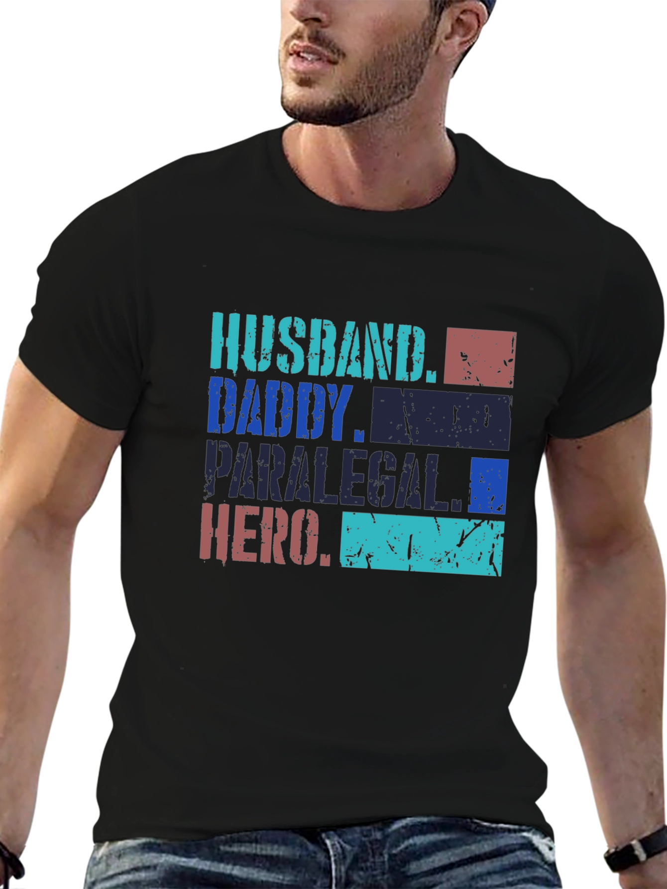 Husband Daddy Paralegal Hero Graphic Tee