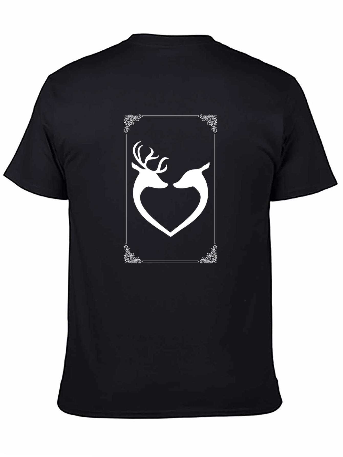 Deer Heart Graphic Tee - Stylish Black T-Shirt