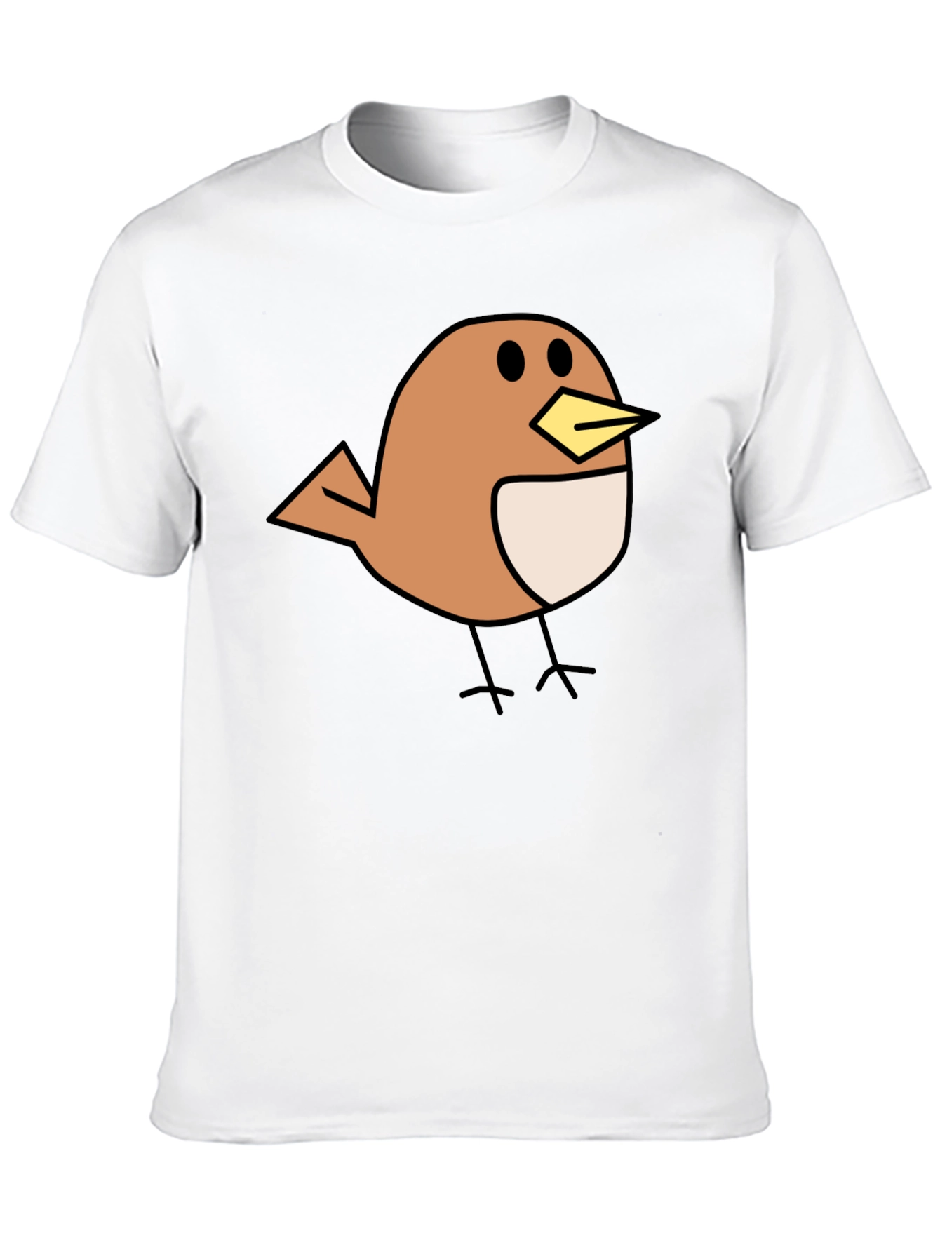 Cute Bird Graphic Black T-Shirt