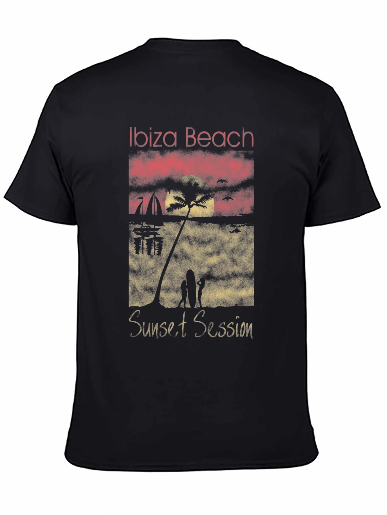Ibiza Beach Sunset Session Black T-Shirt