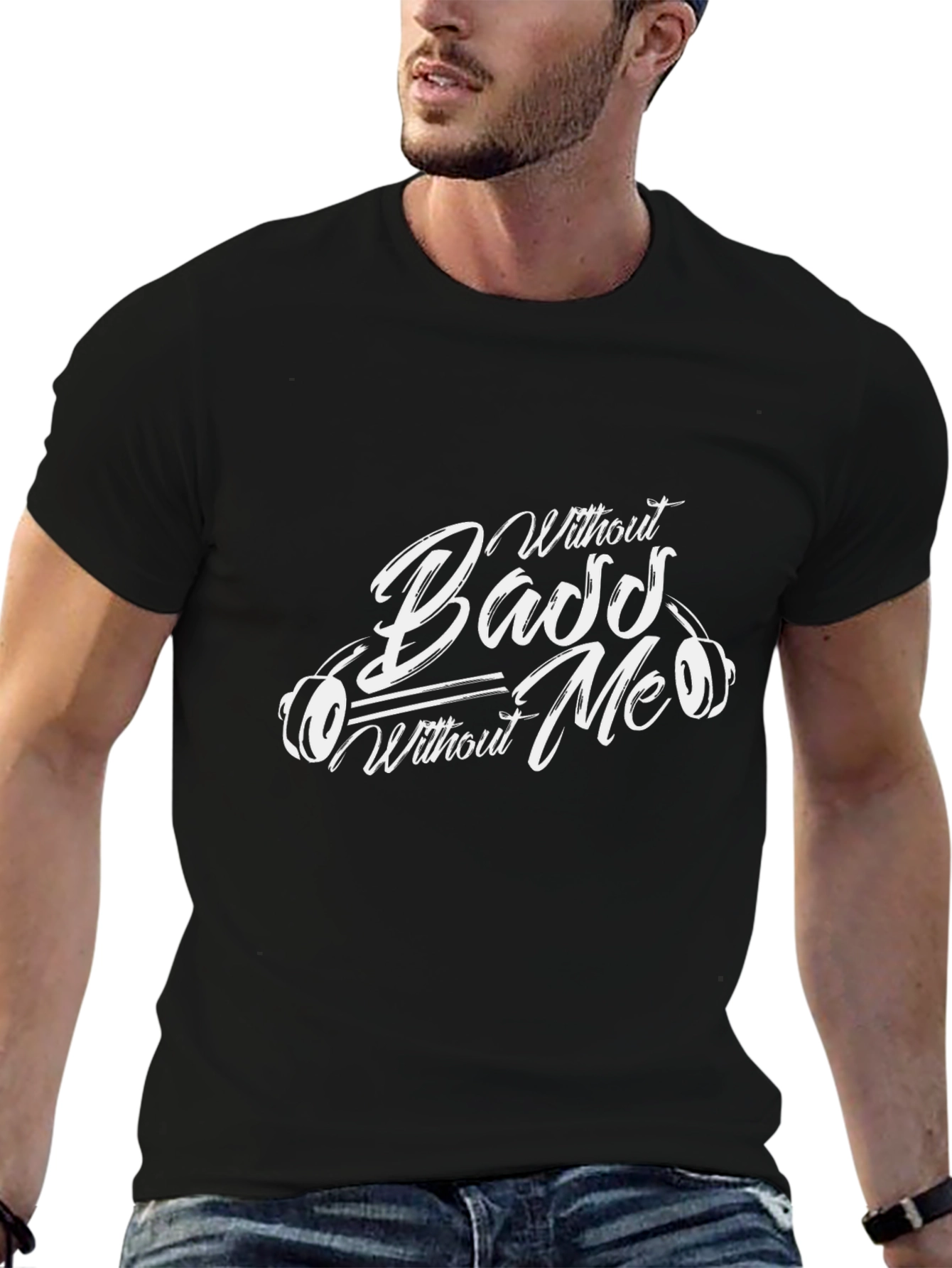 Bass Without Me T-Shirt - Black Graphic Tee