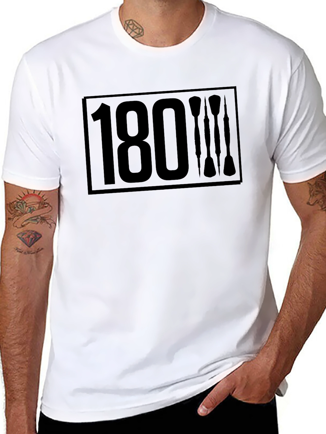180 Darts Graphic Black T-Shirt