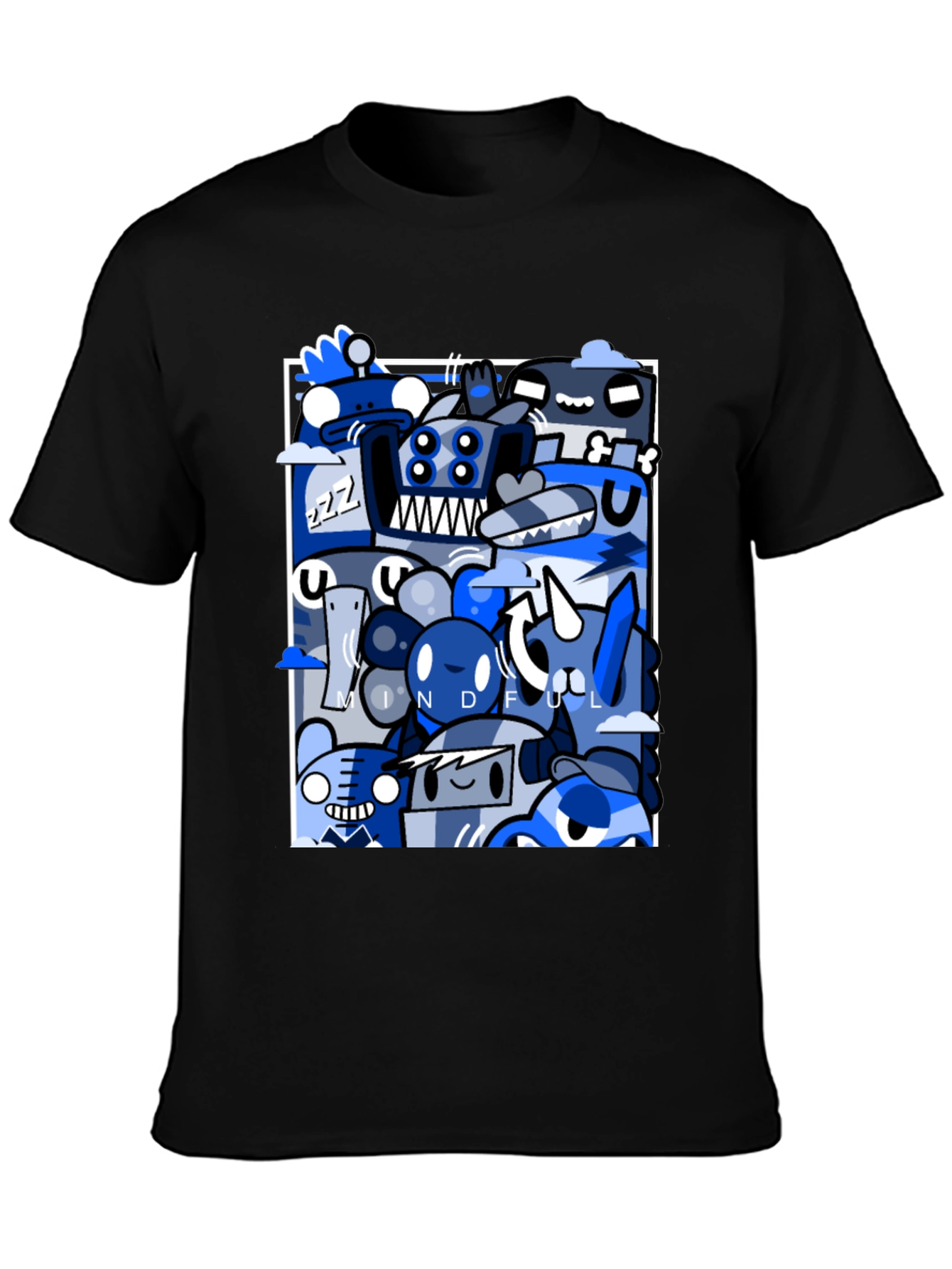 Mindful Doodles Graphic Tee - Black Casual Shirt
