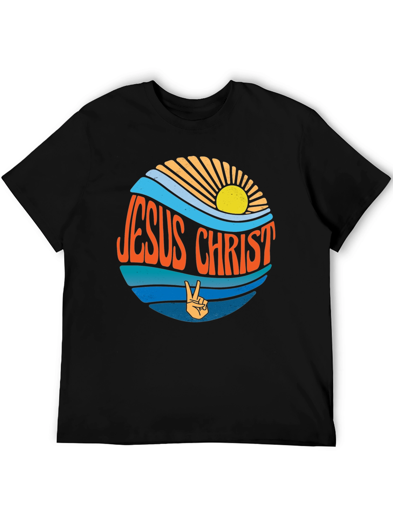 Jesus Christ Retro T-Shirt - Peace Sign
