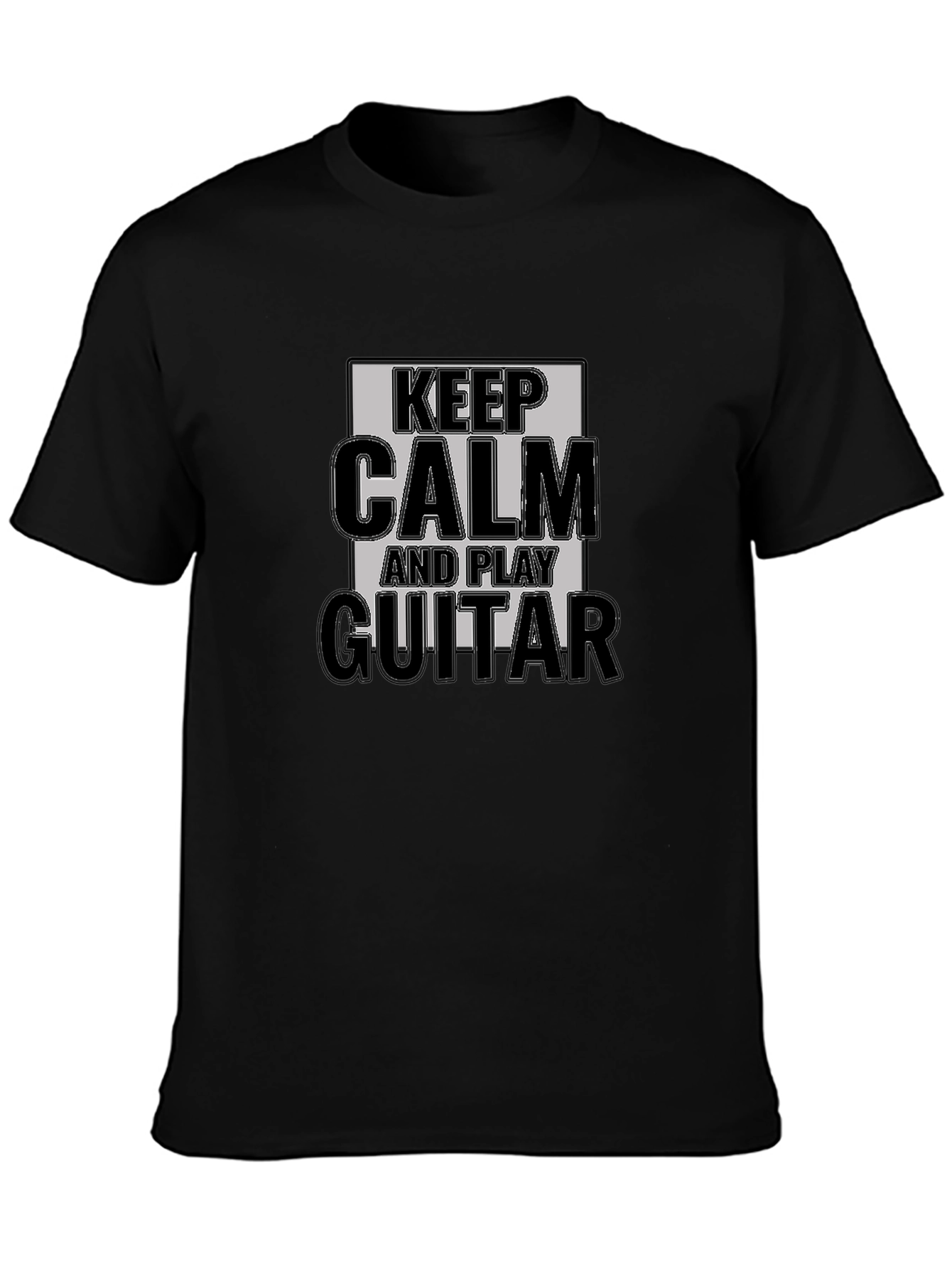 Keep Calm and Play Guitar Black T-Shirt