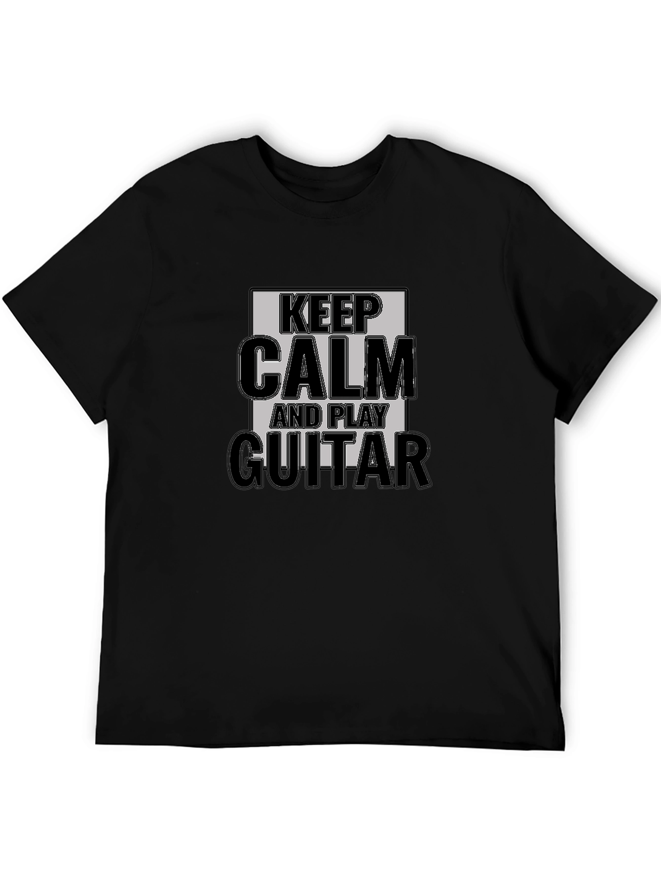 Keep Calm and Play Guitar Black T-Shirt