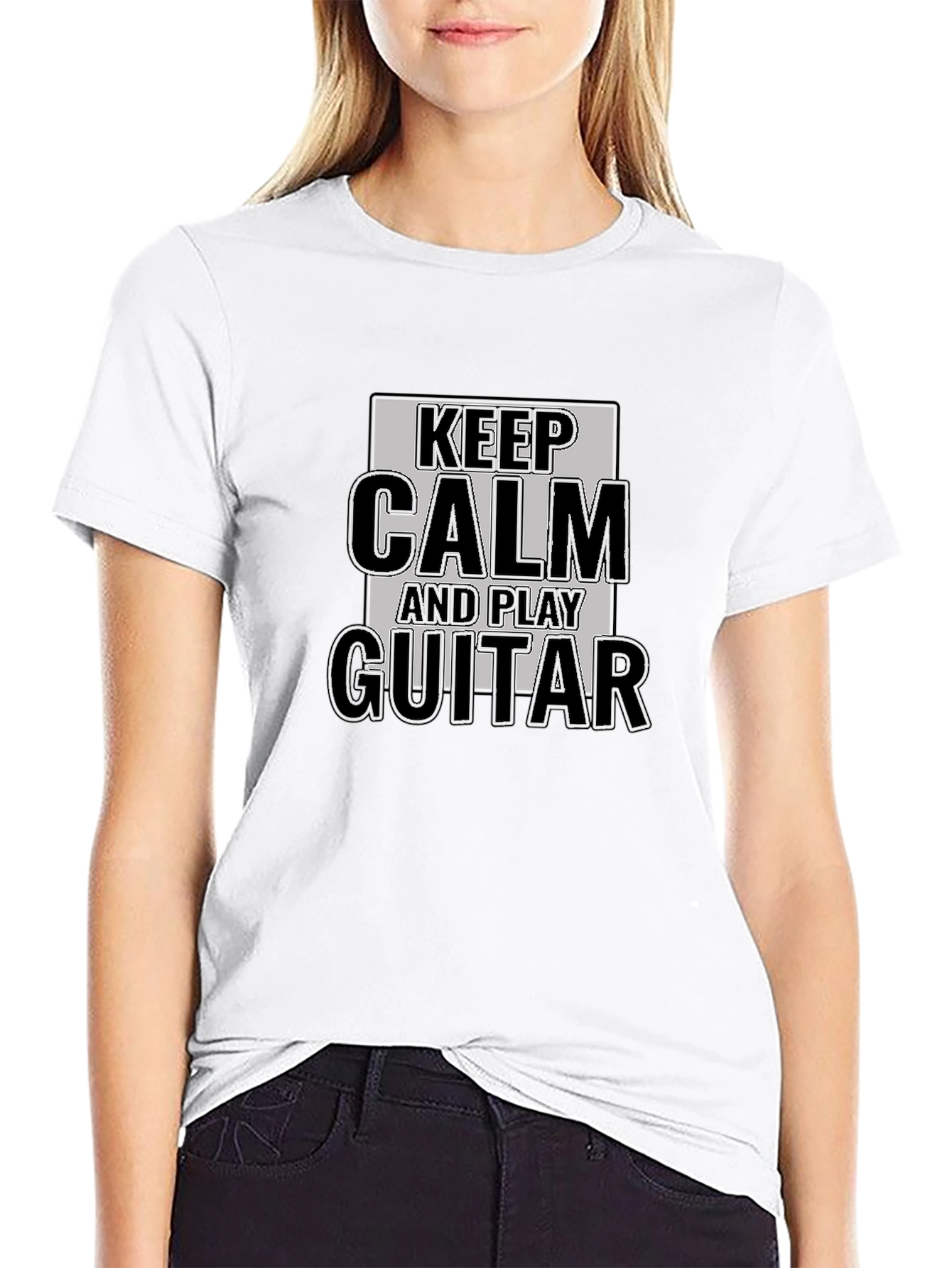 Keep Calm and Play Guitar Black T-Shirt