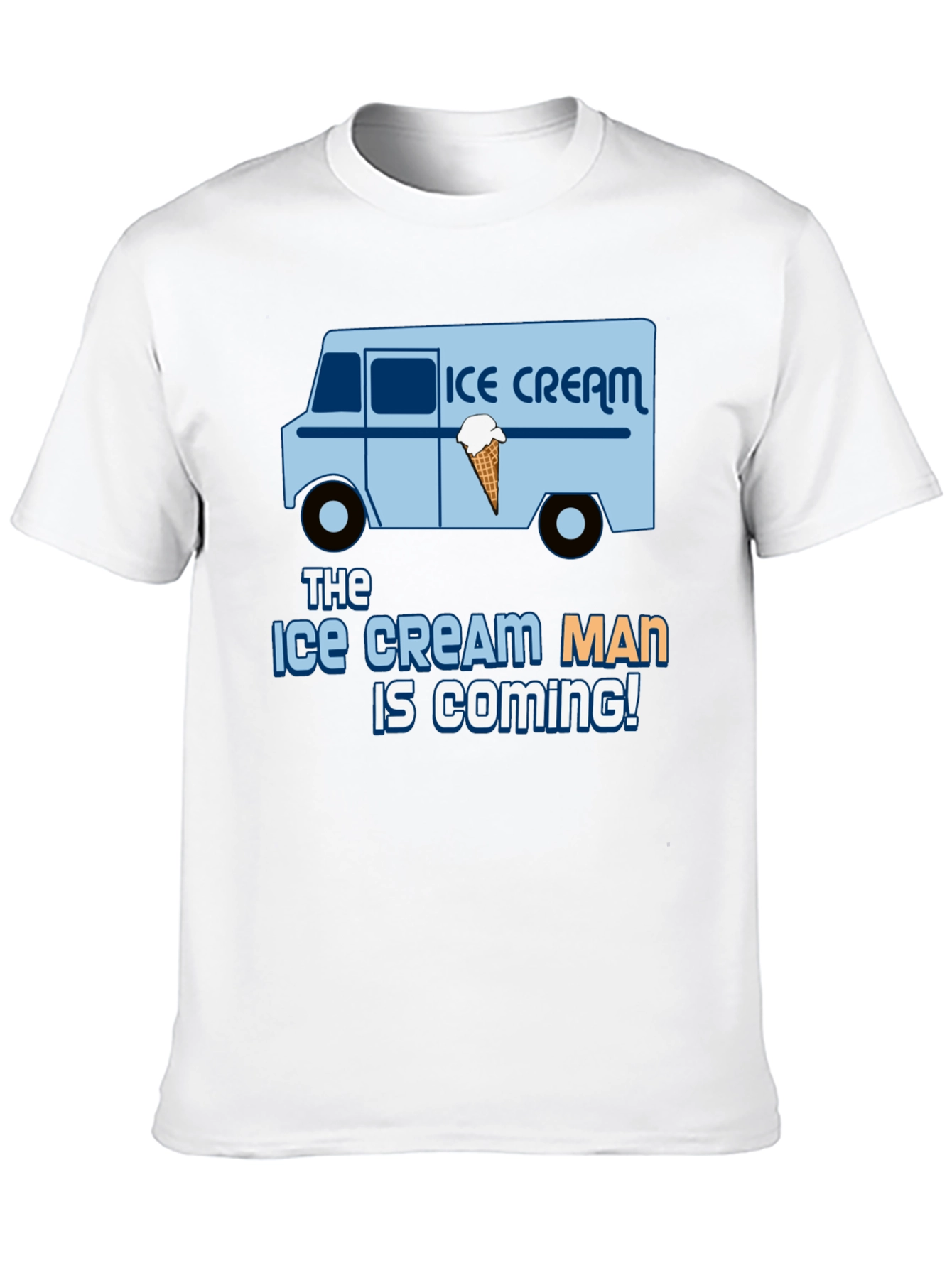 Ice Cream Man Is Coming Black T-Shirt