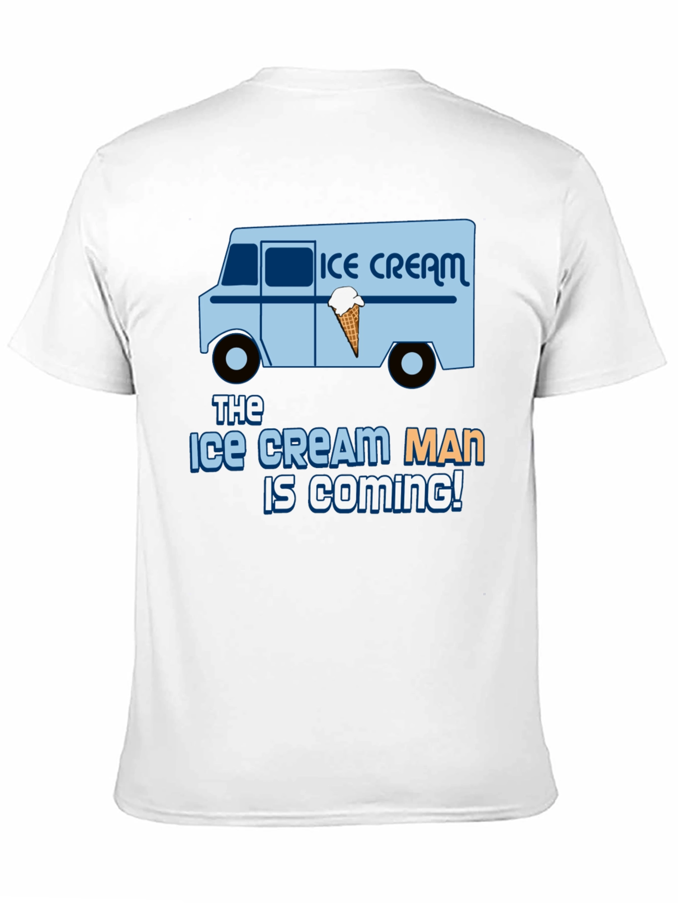 Ice Cream Man Is Coming Black T-Shirt