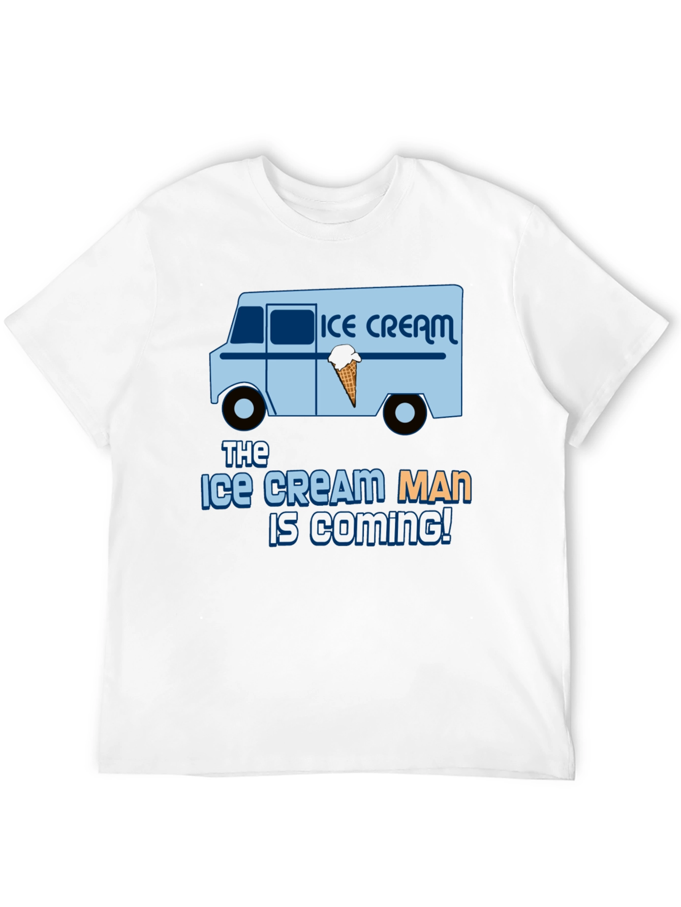 Ice Cream Man Is Coming Black T-Shirt