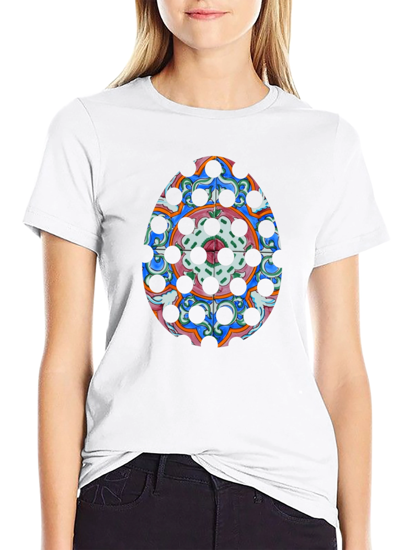 Ornamental Egg Graphic Tee - Black
