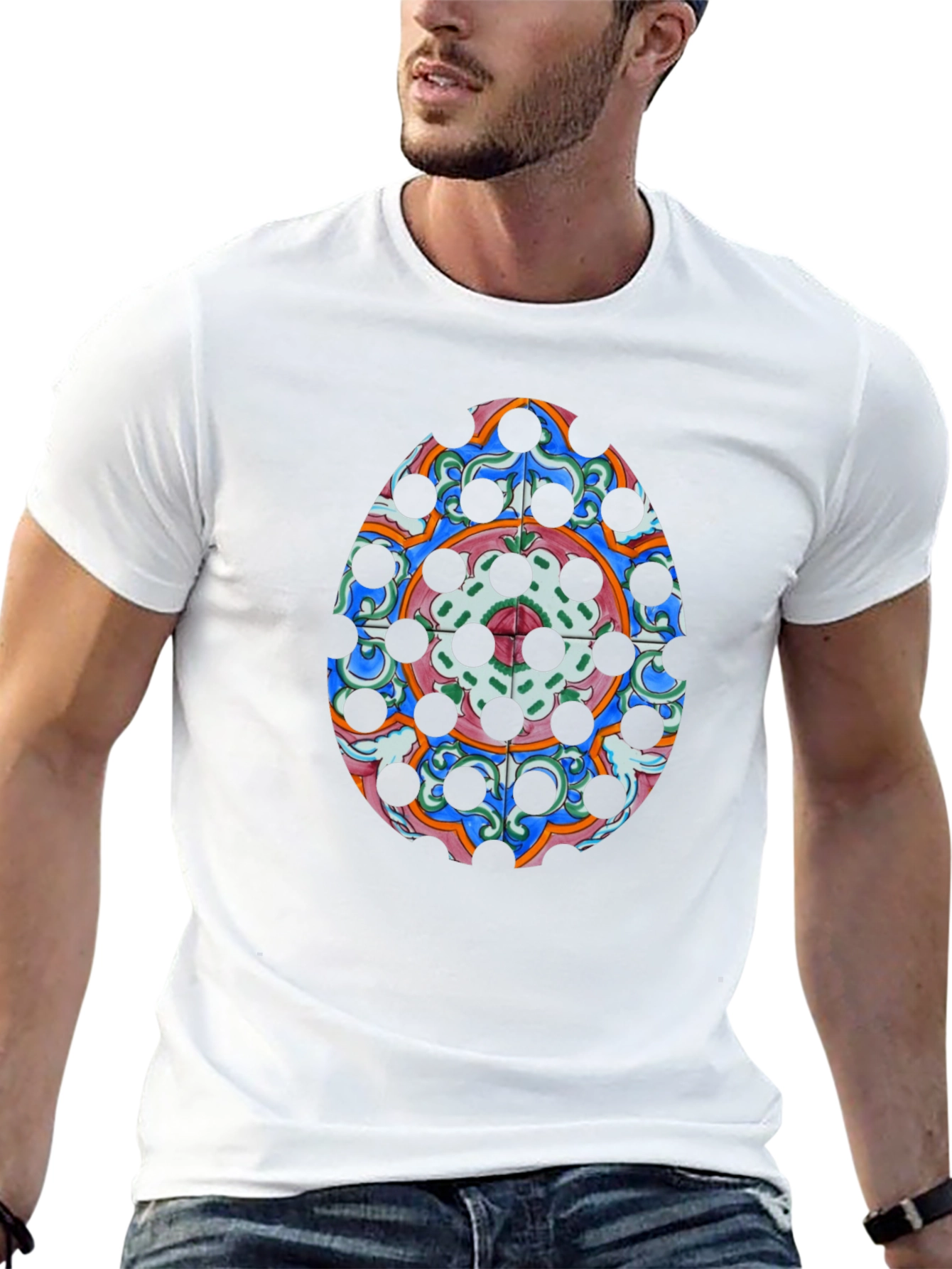 Ornamental Egg Graphic Tee - Black