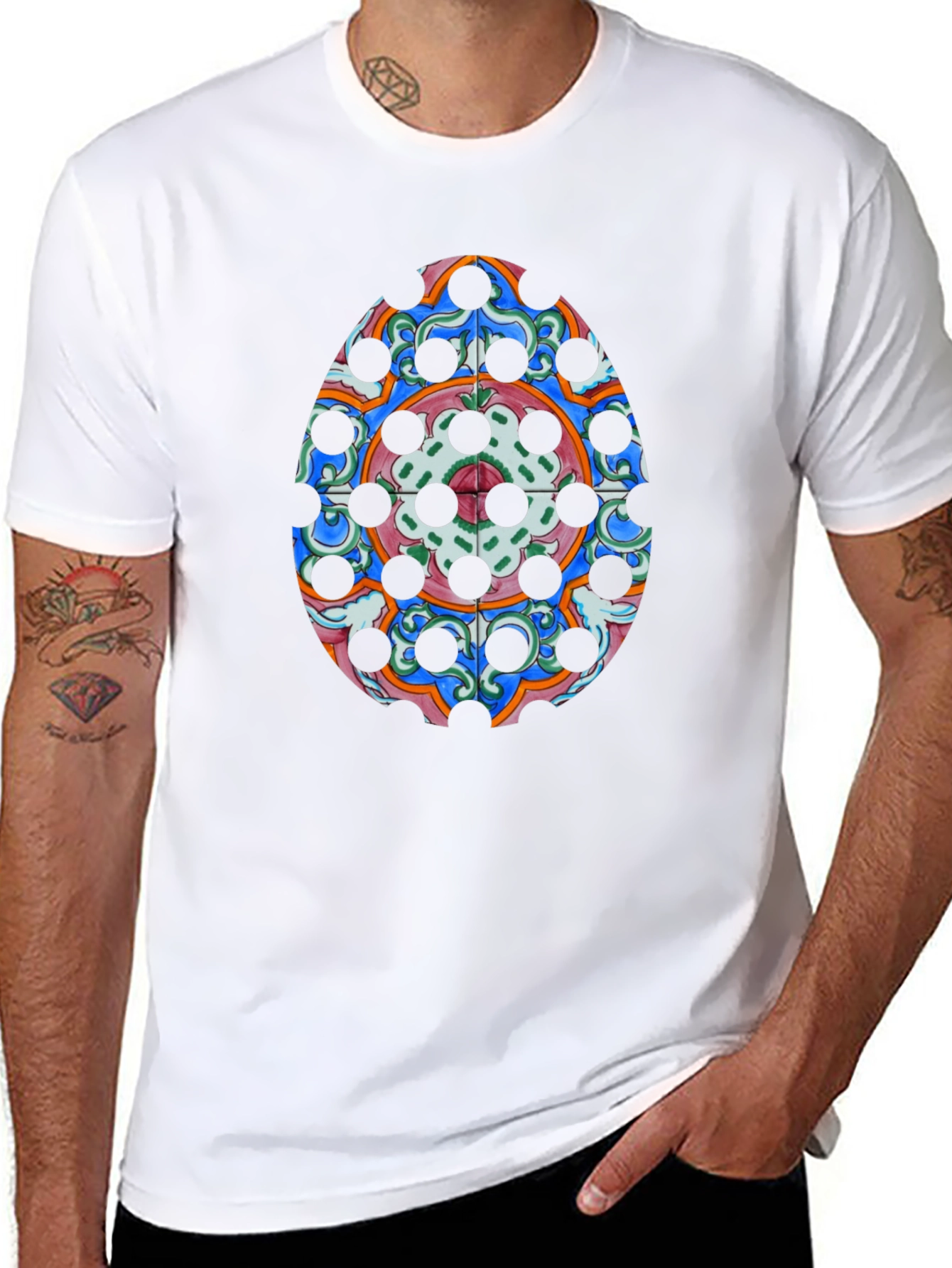 Ornamental Egg Graphic Tee - Black