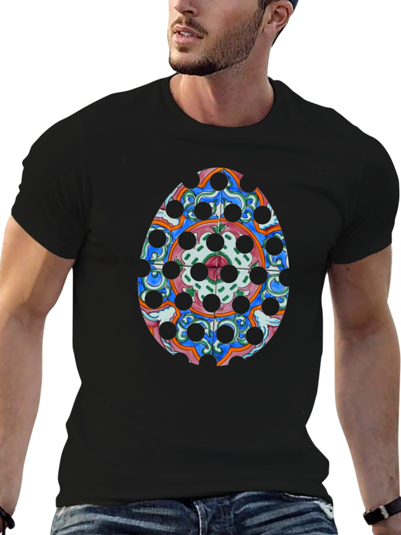 Ornamental Egg Graphic Tee - Black