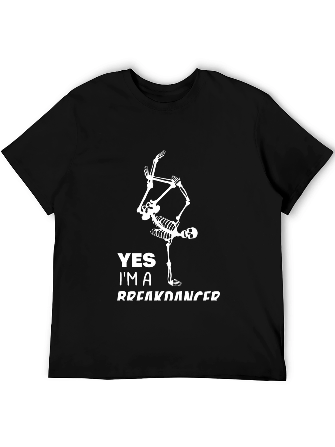 Skeleton Breakdancer Graphic Tee - Cool Black T-Shirt