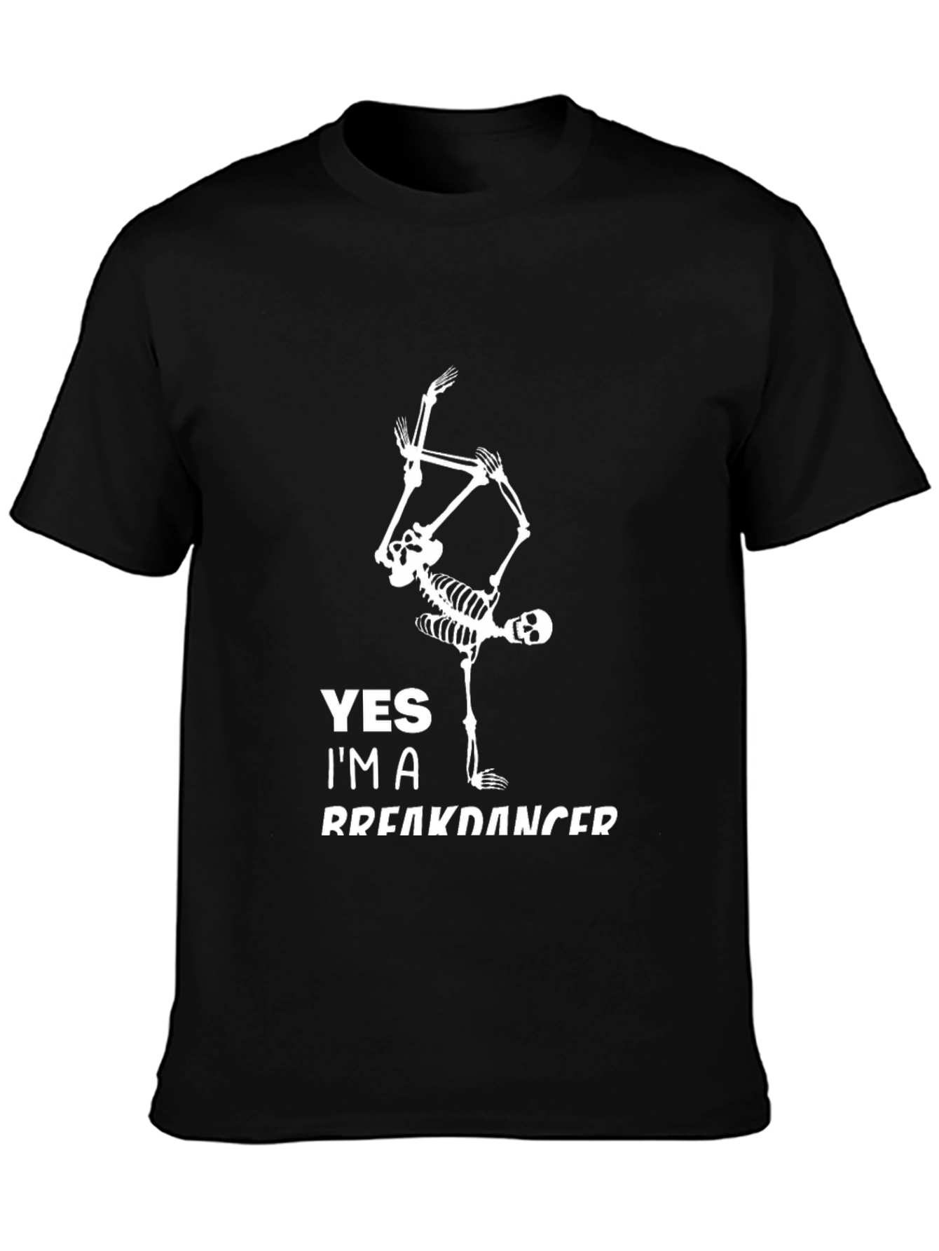 Skeleton Breakdancer Graphic Tee - Cool Black T-Shirt